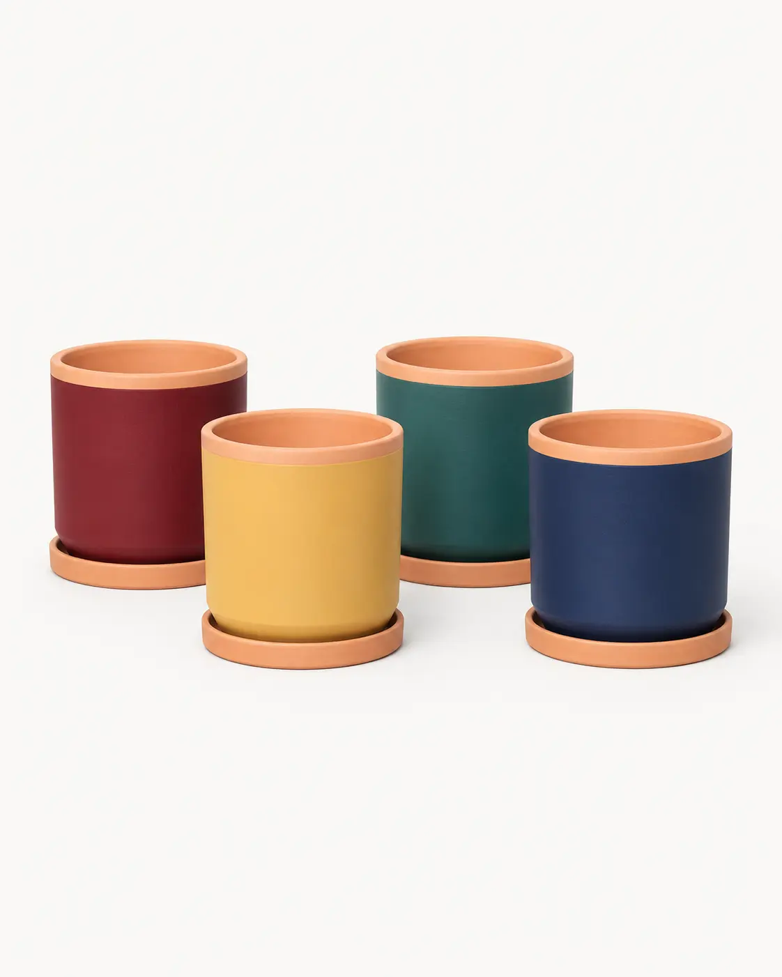 Macetero de barro pintado a mano – pack surtido 1