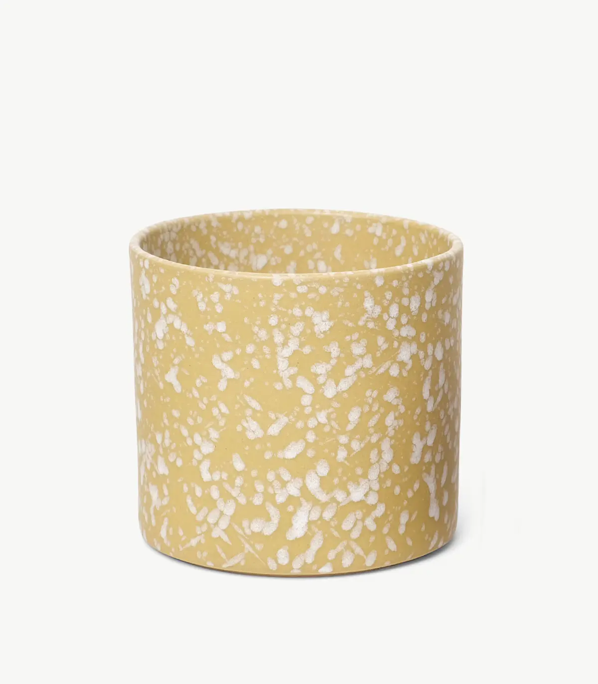 Macetero de gres esmaltado mate con pintas – sin drenaje