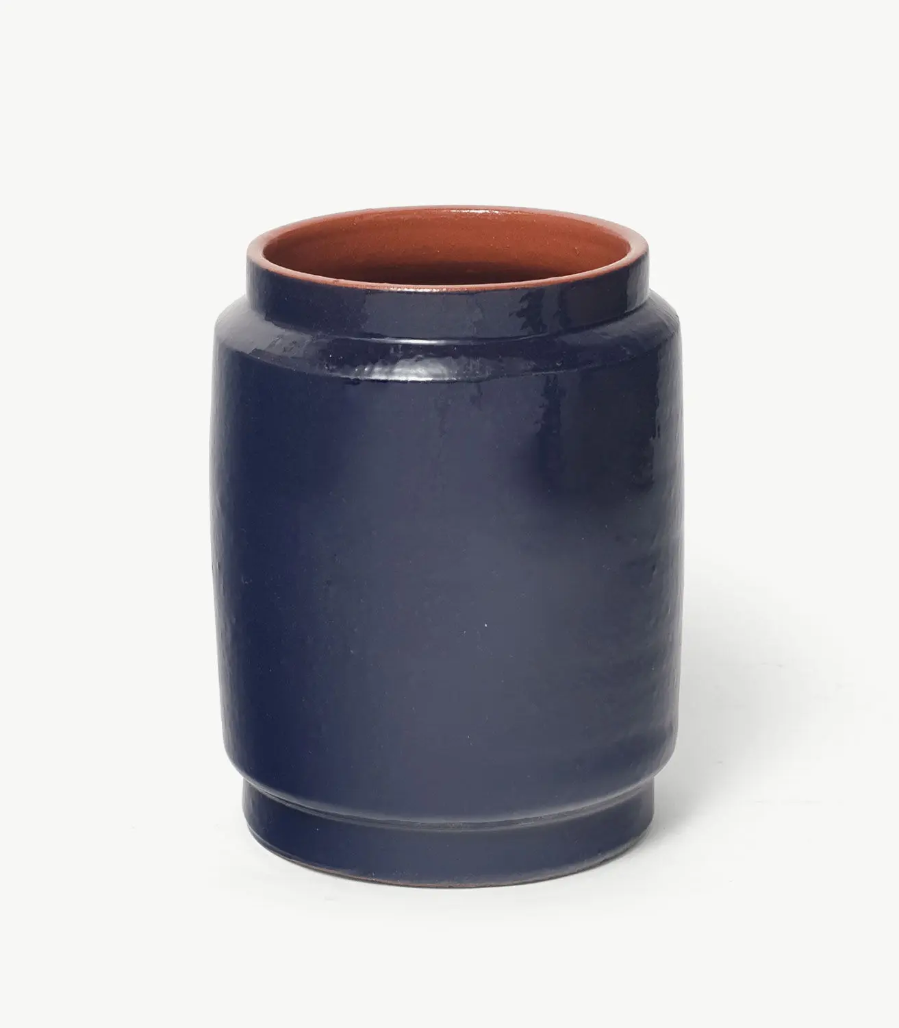 Macetero de barro torneado y esmaltado – sin drenaje