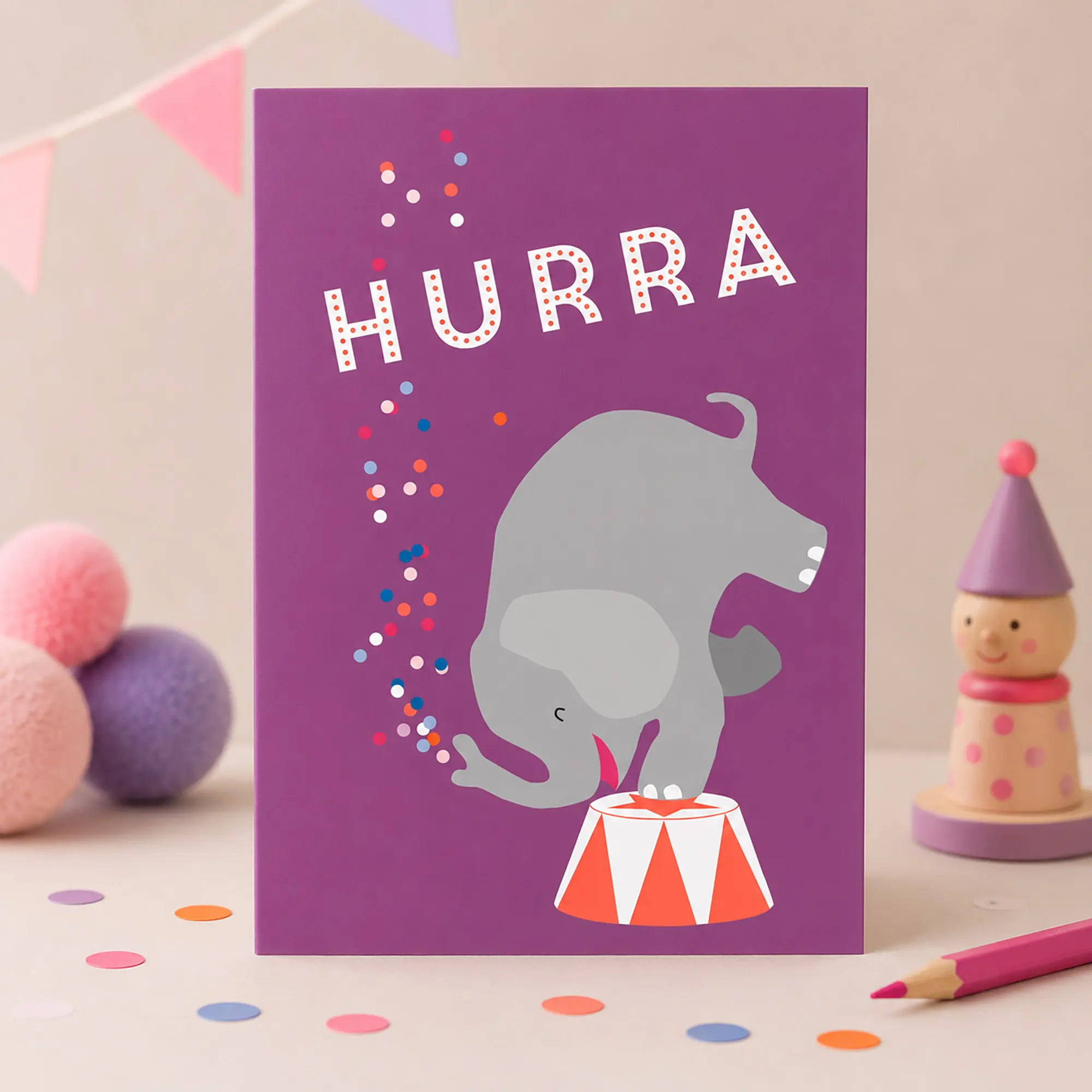 Glückwunschkarte „HURRA“ – Postkarte für schöne Neuigkeiten