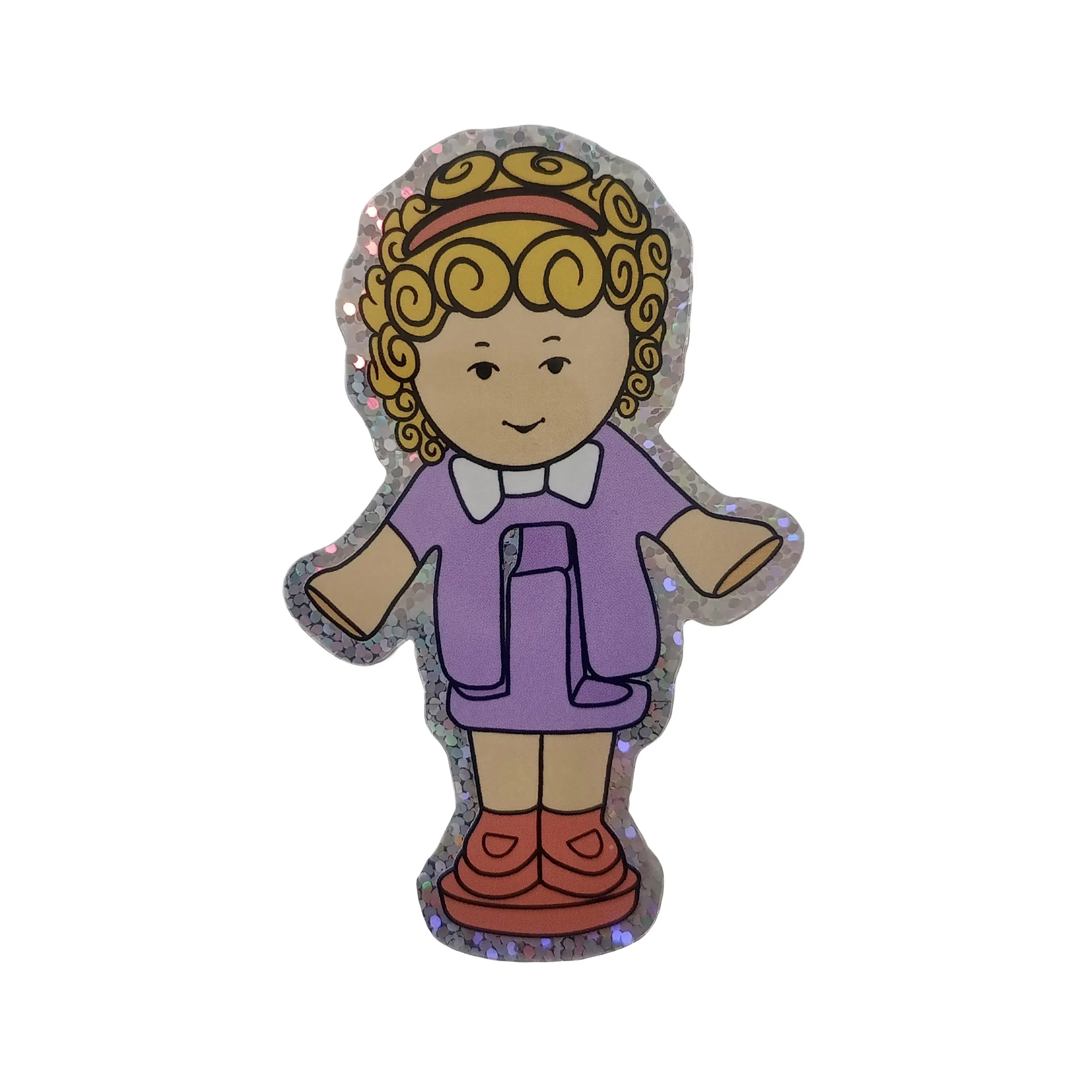 Polly doll glitter sticker