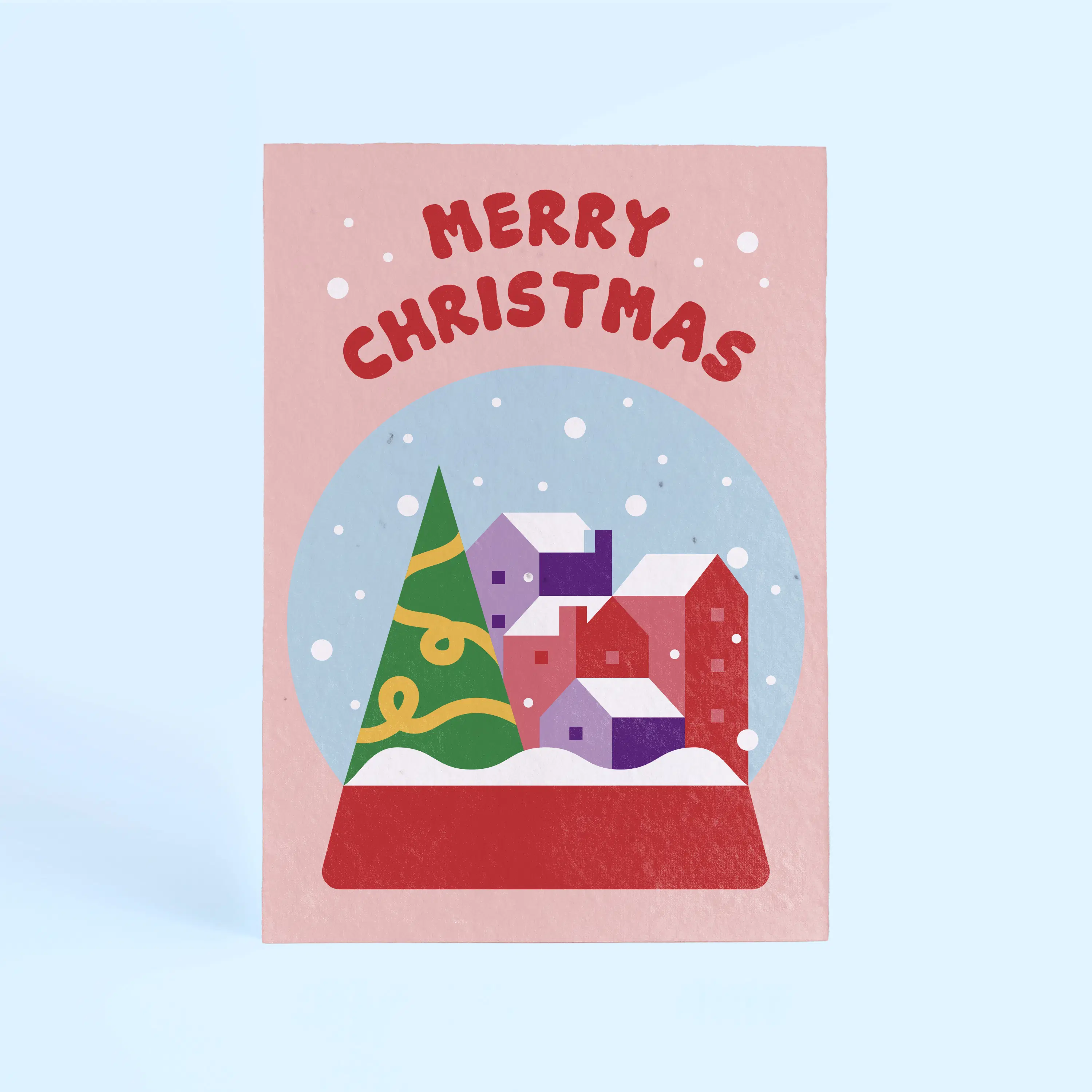 Weihnachts-Pflanzpostkarte – Frohe Weihnachten Schneekugel