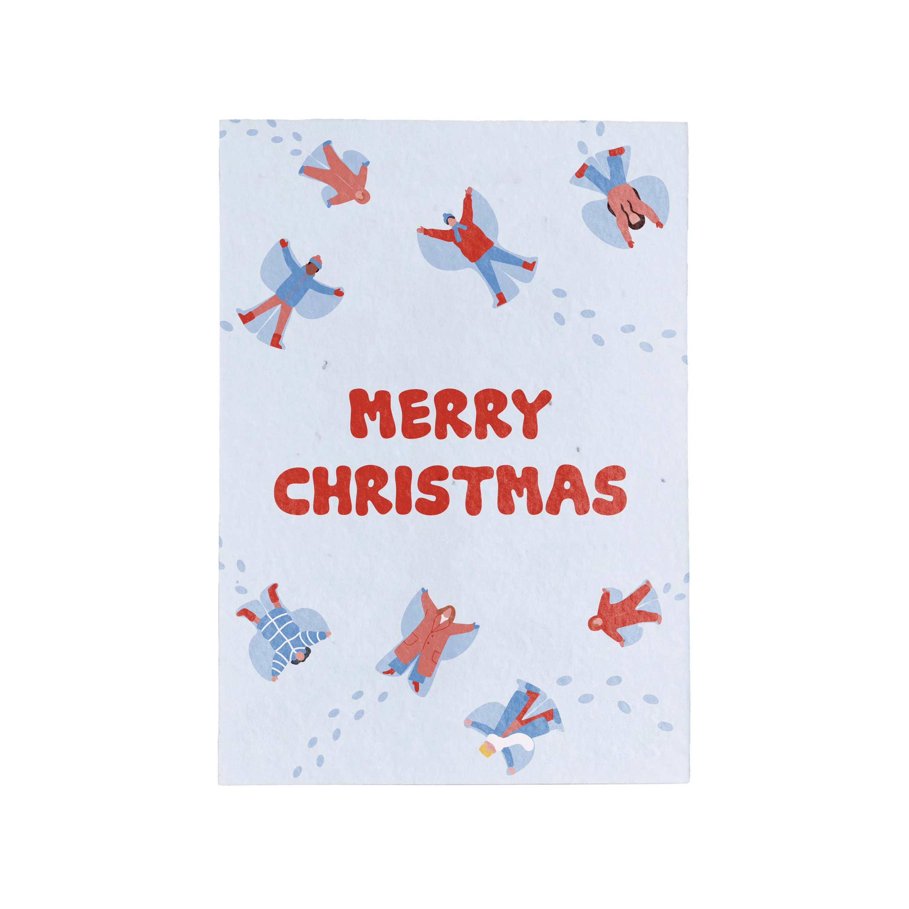Weihnachtspostkarte zum Einpflanzen – Fröhliche Weihnachten, Schneeengel