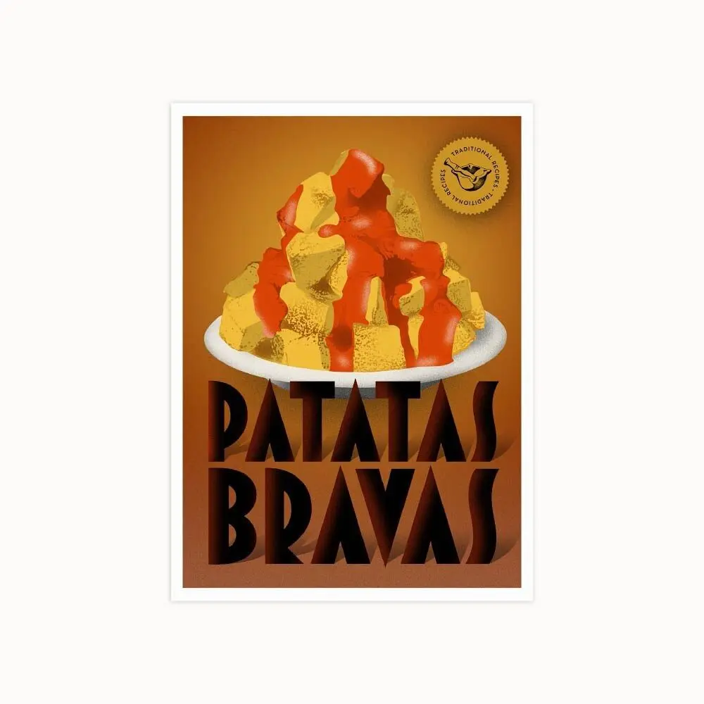 Postal de receta española ilustrada