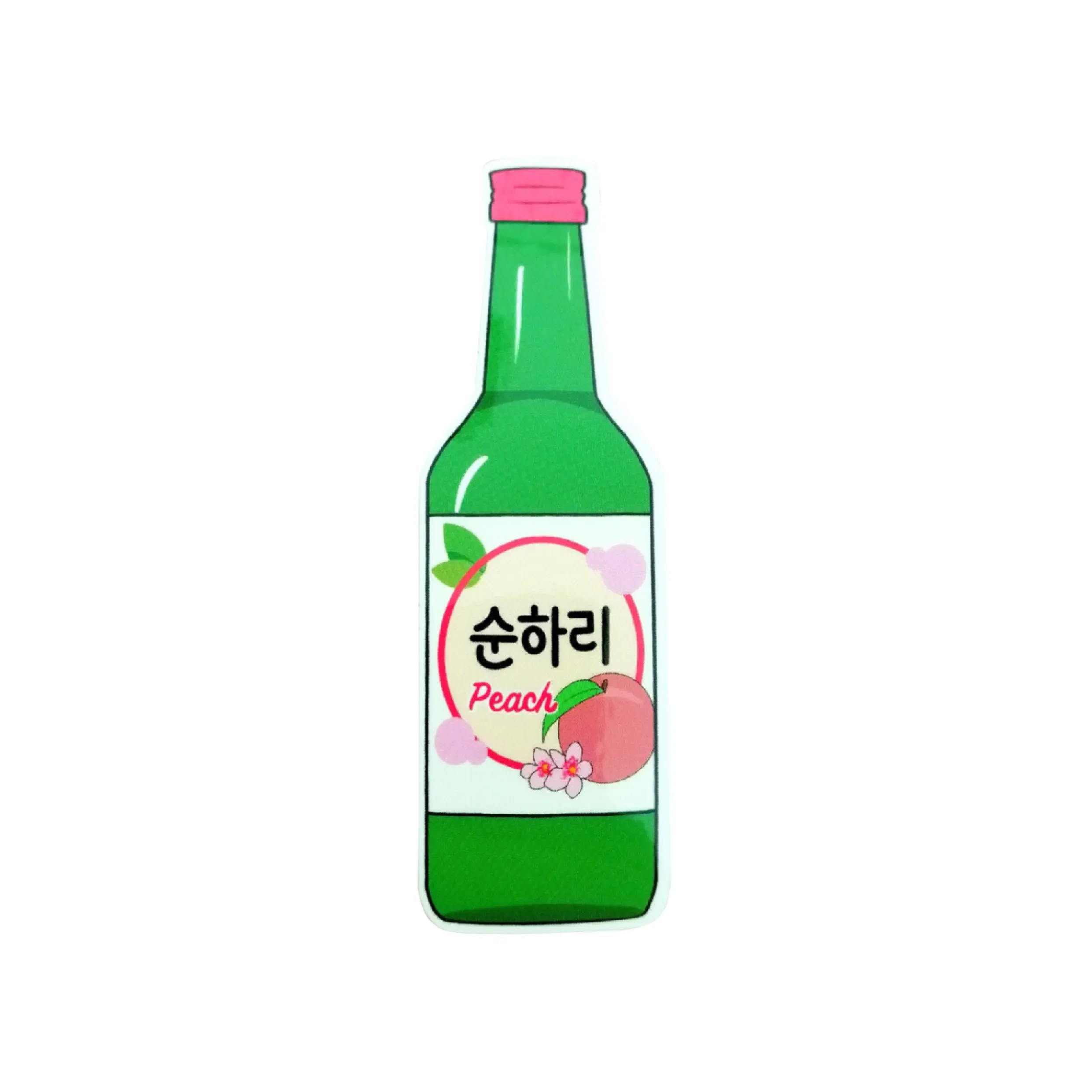 Soju peach vinyl sticker