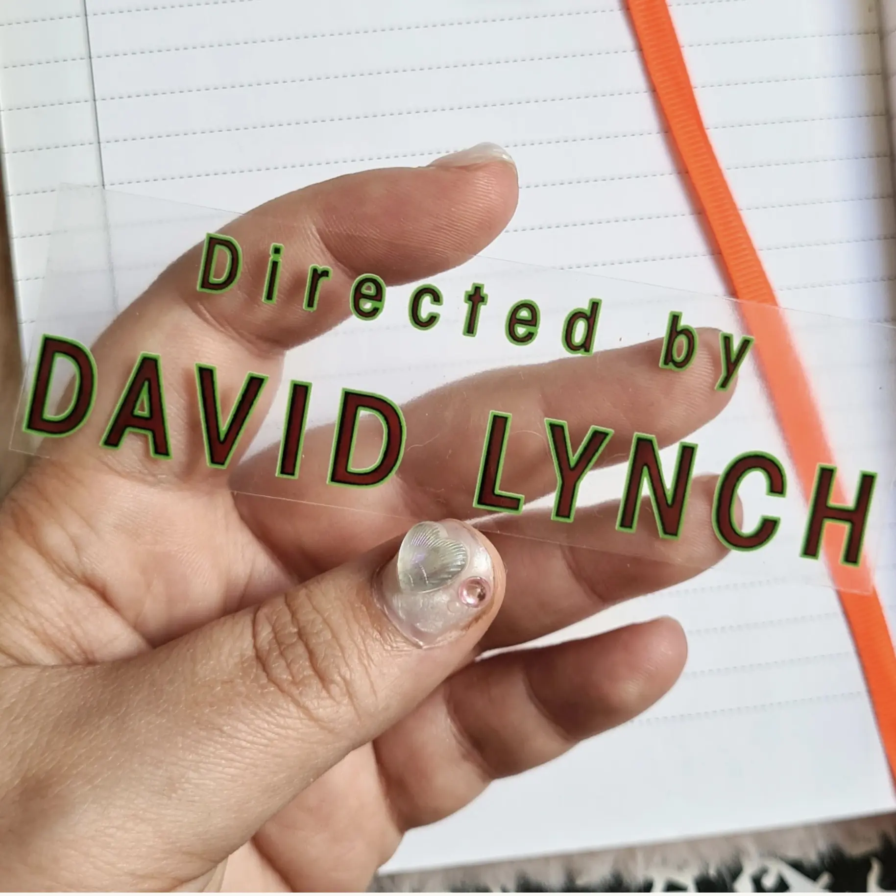 Transparent sticker Directed by David Lynch