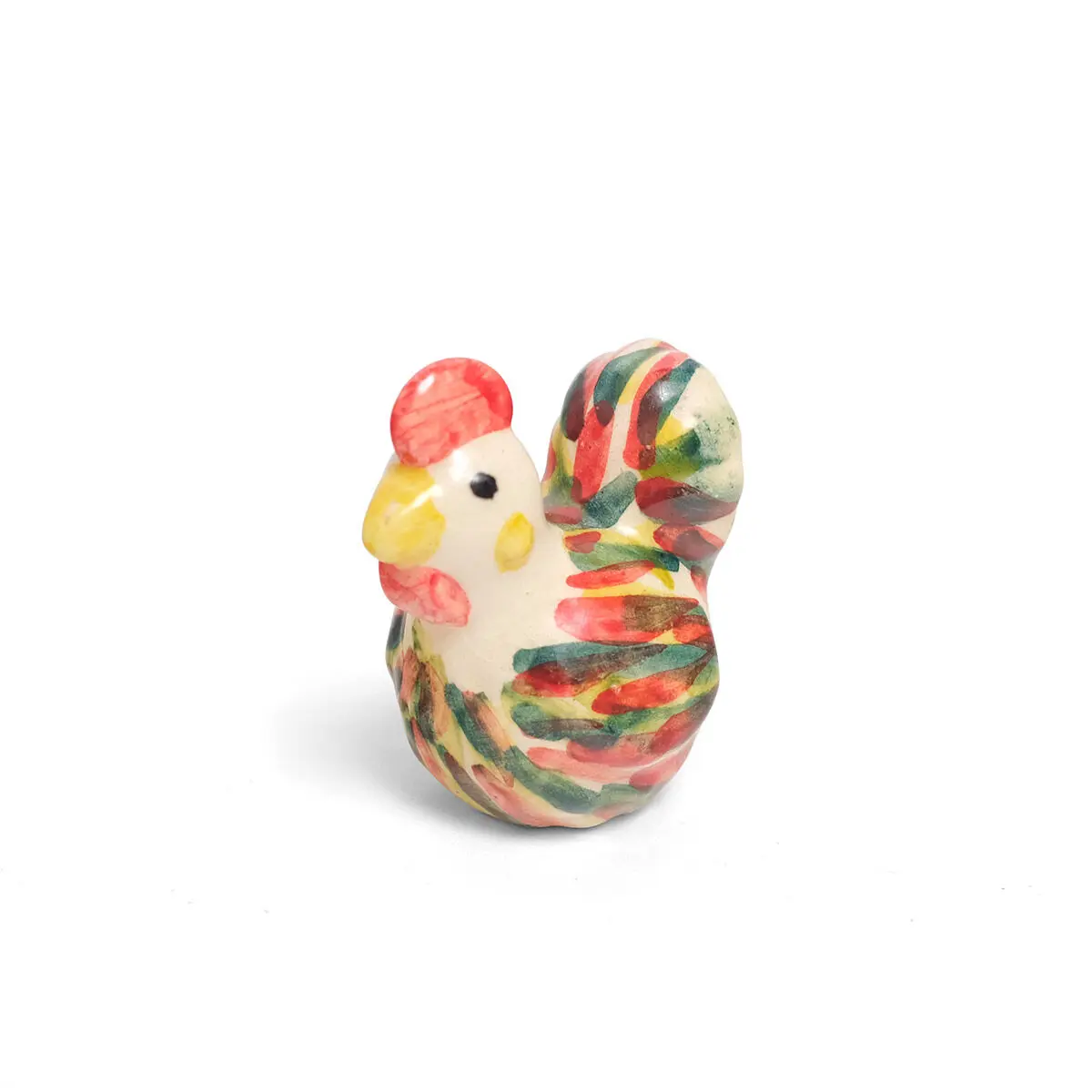 Gallina decorativa de cerámica pintada a mano