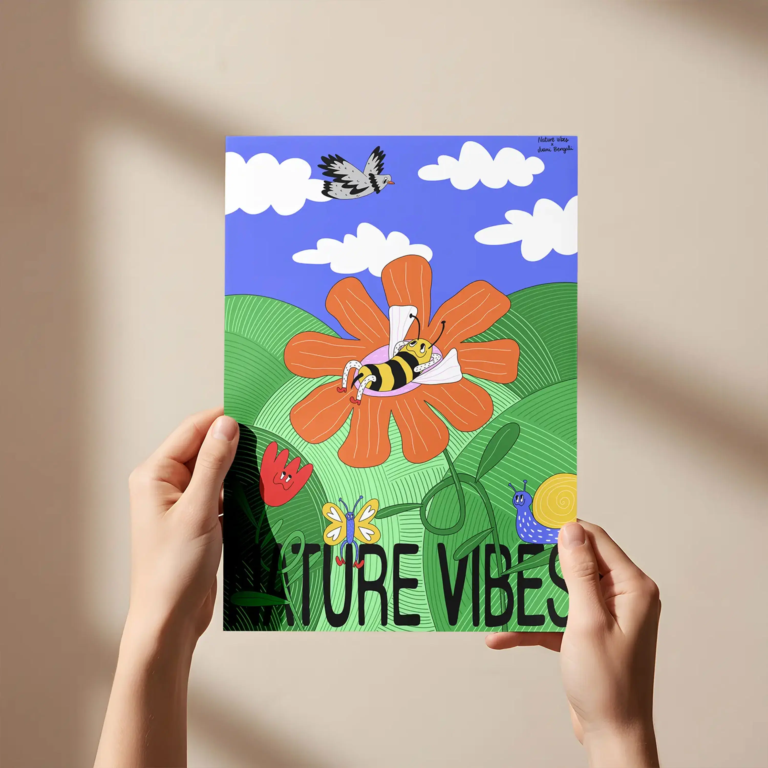 A4-Kunstdruck „Naturvibes“ – Illustration von Juani Bengali