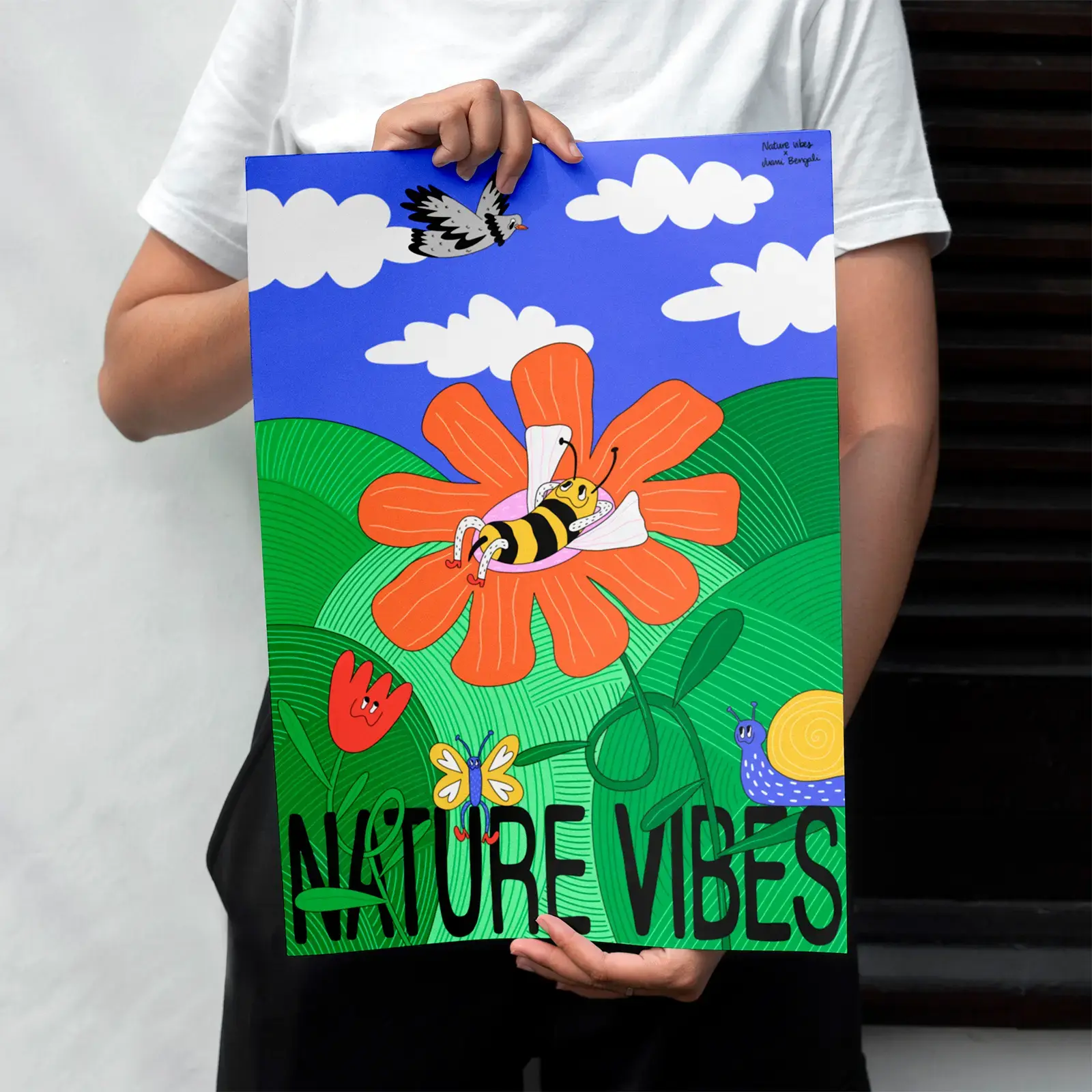 30x40 Druck Naturstimmung – Illustration von Juani Bengali