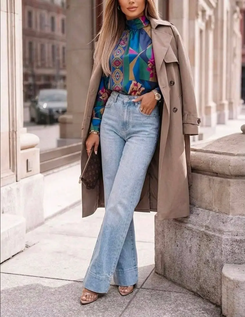 Wide leg jean Stretch Ourlet