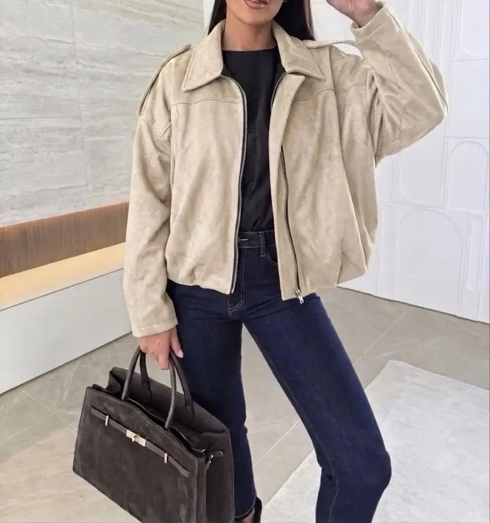 Veste large en suèdine - 10338-UNI