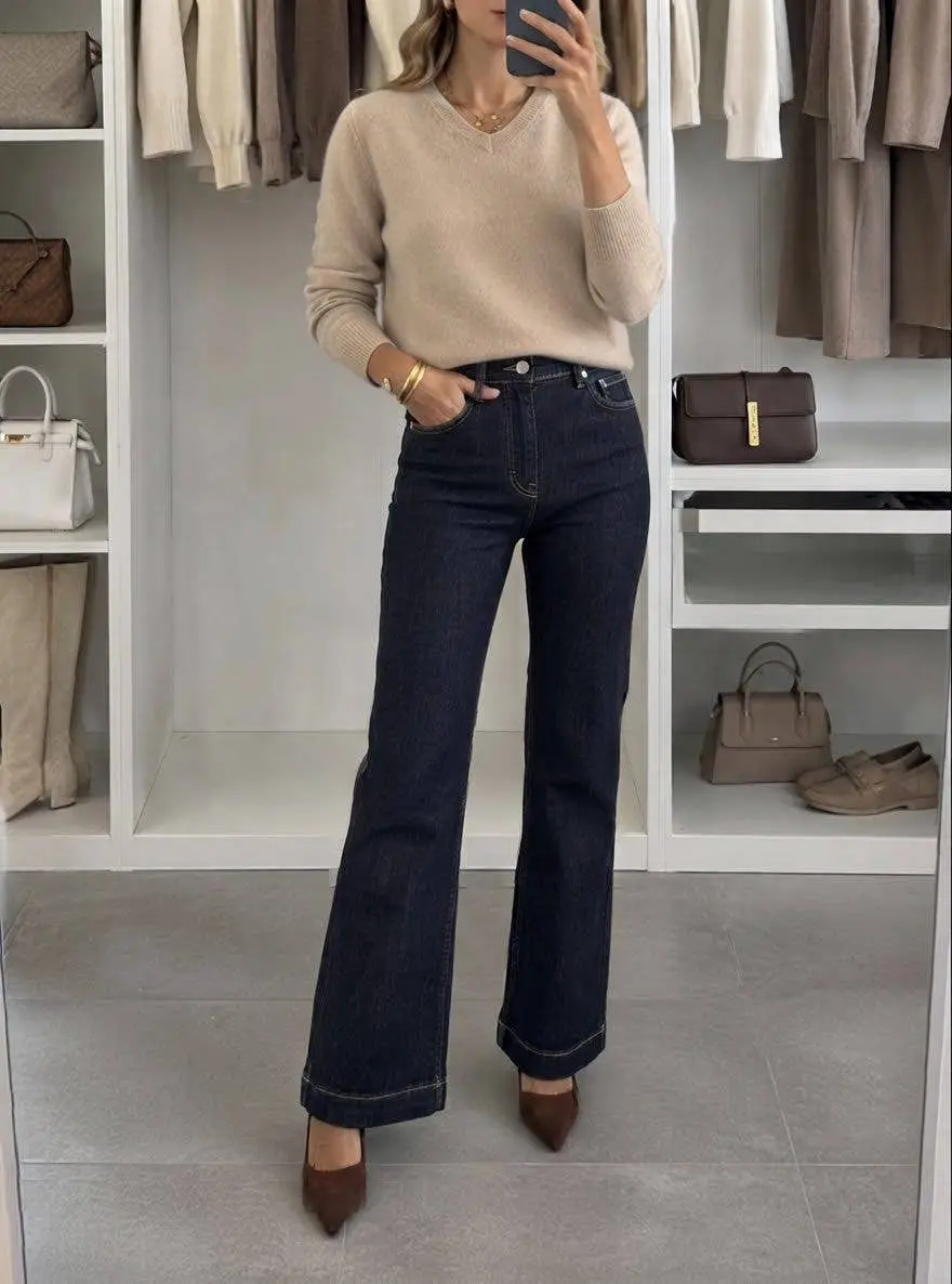 Jean Flare Taille Haute — Confort Extensible
