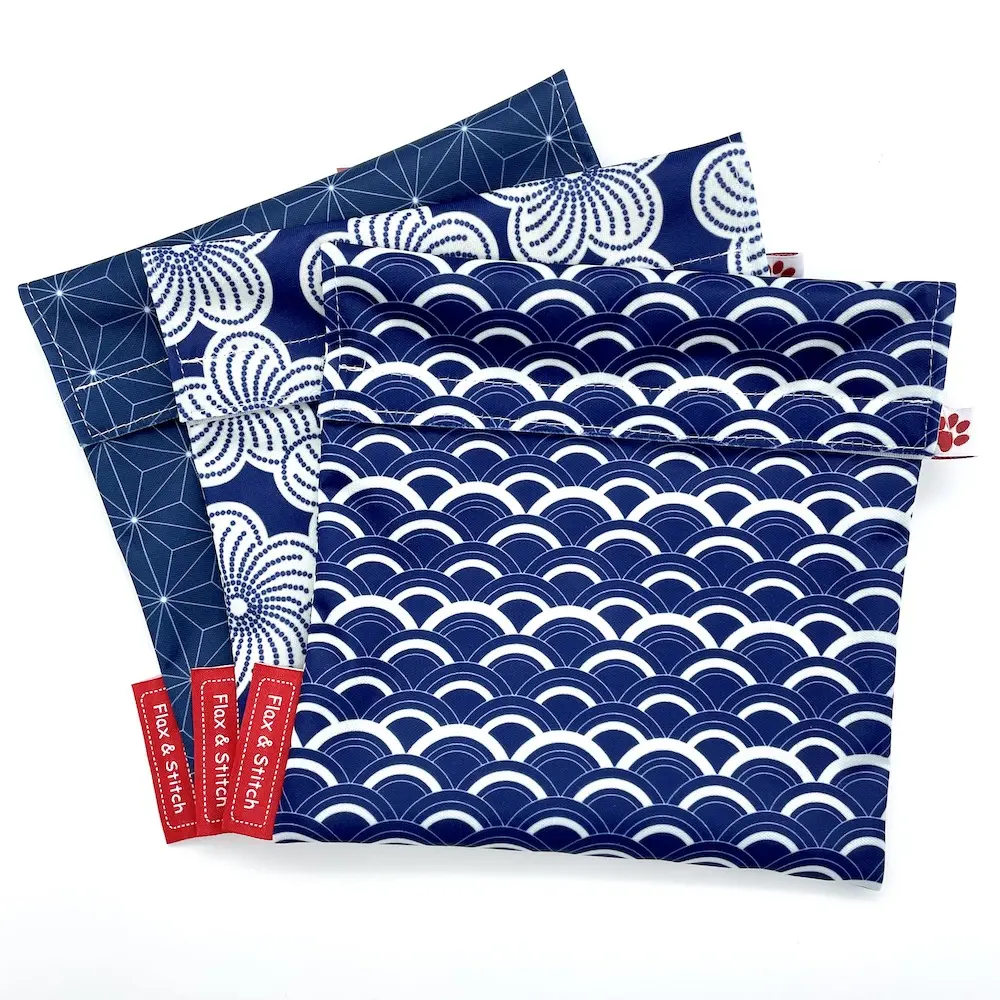 Pochette Lunch Réutilisable : Sandwich Grand — Lot de 5
