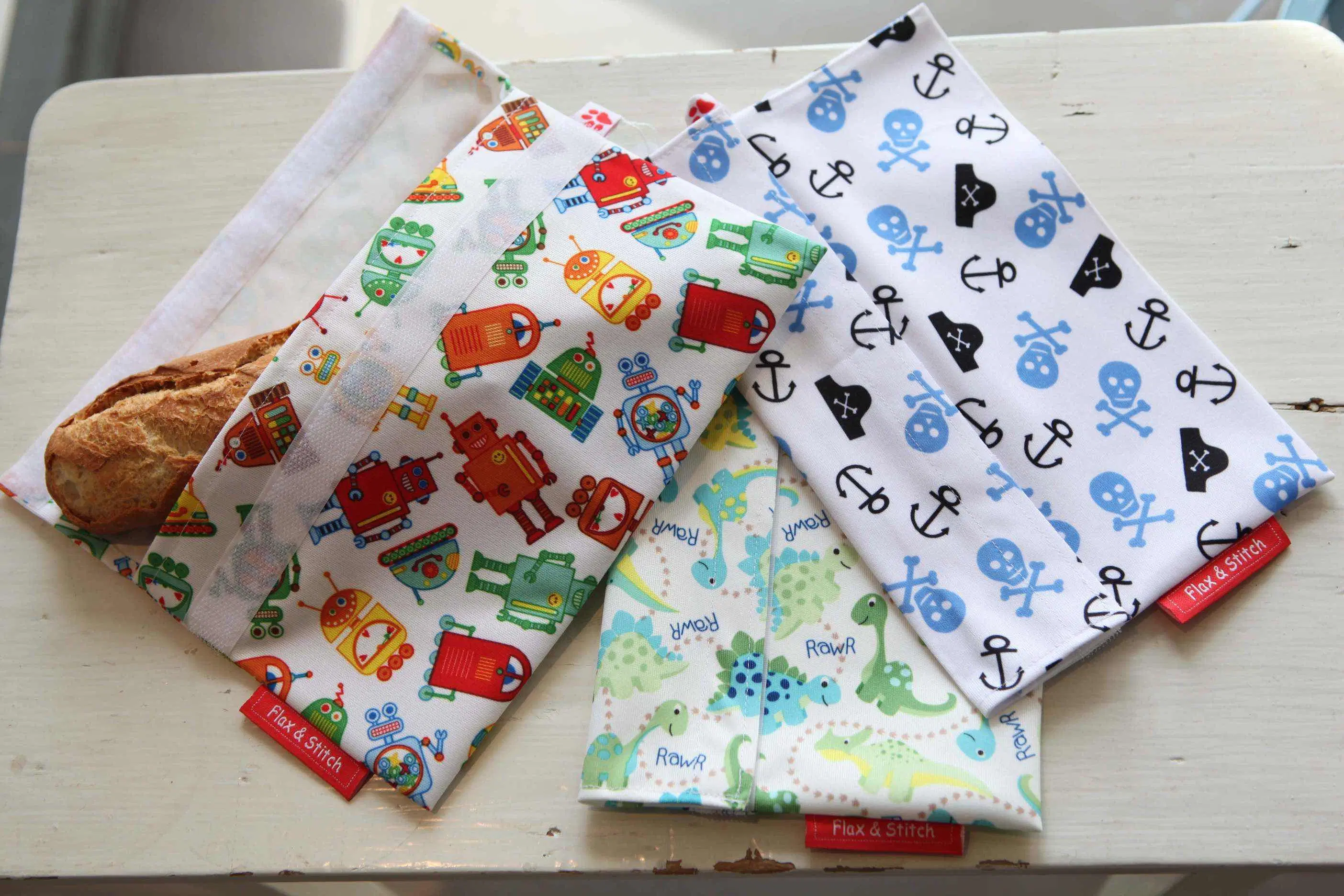 Pochette Lunch Réutilisable : Baguette — Lot de 5
