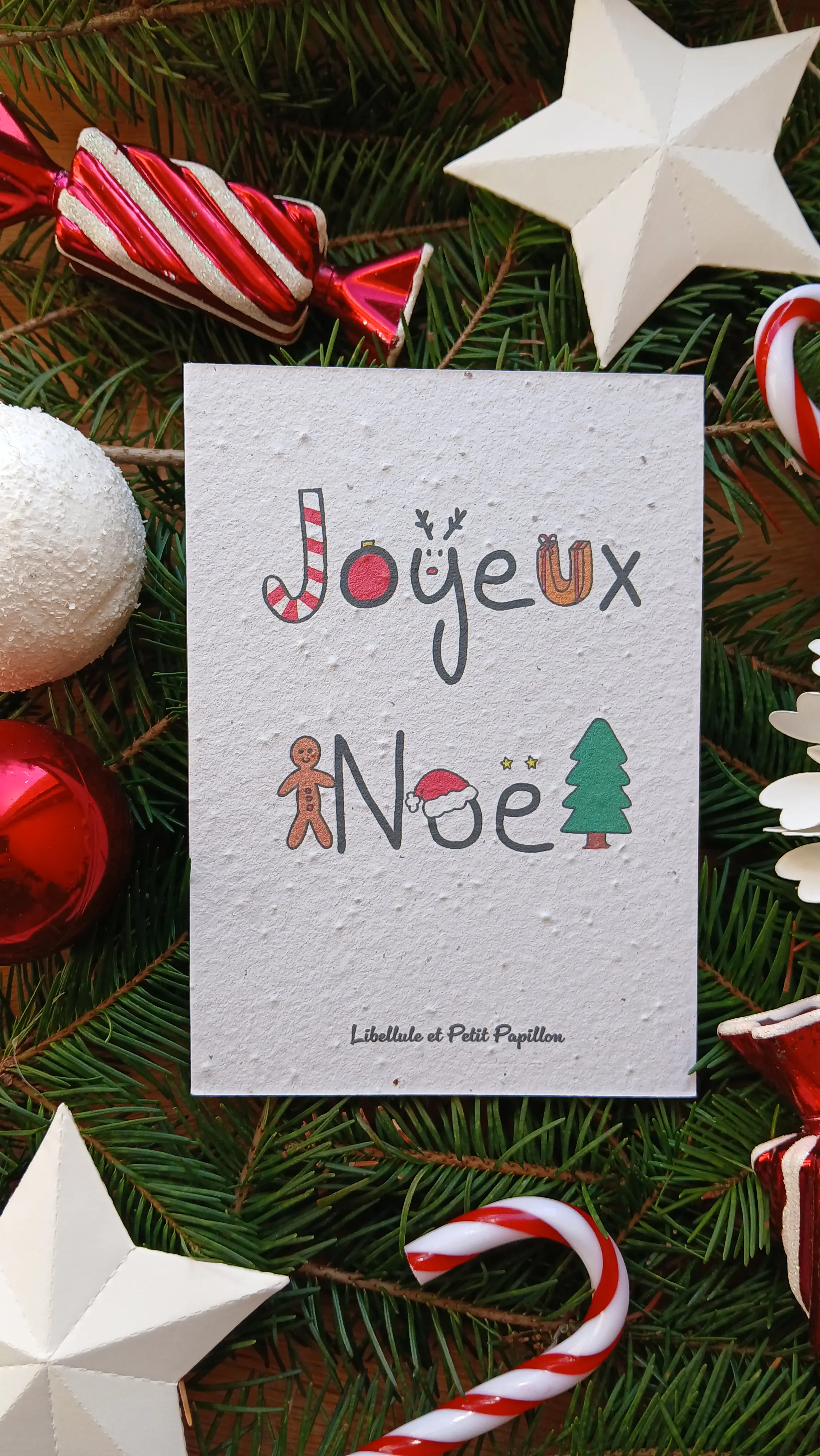 Plantable card made of seed paper – Organic and bee-friendly flowers – Merry Christmas