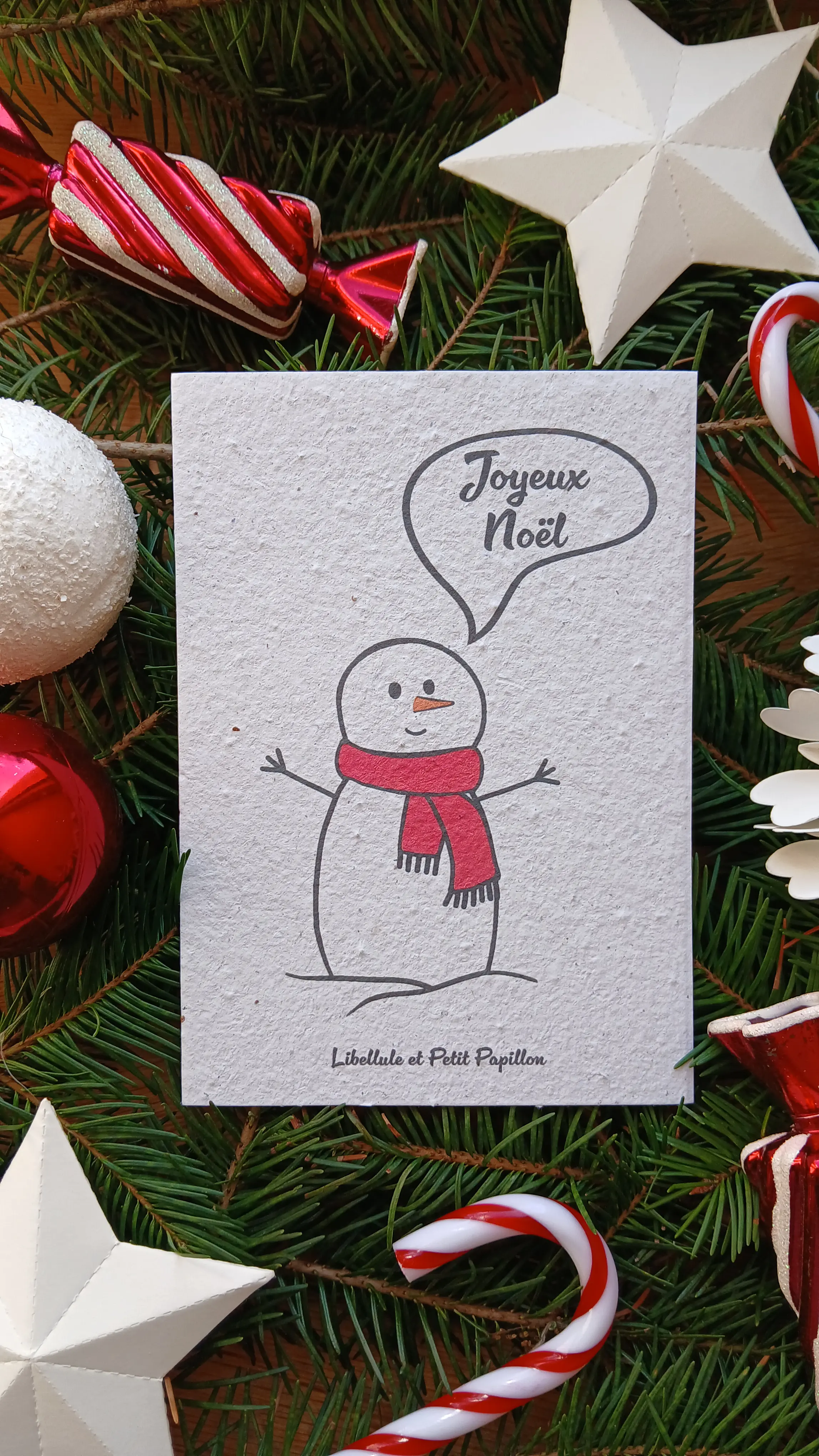 Plantable card made of seed paper – Organic and bee-friendly flowers – Snowman