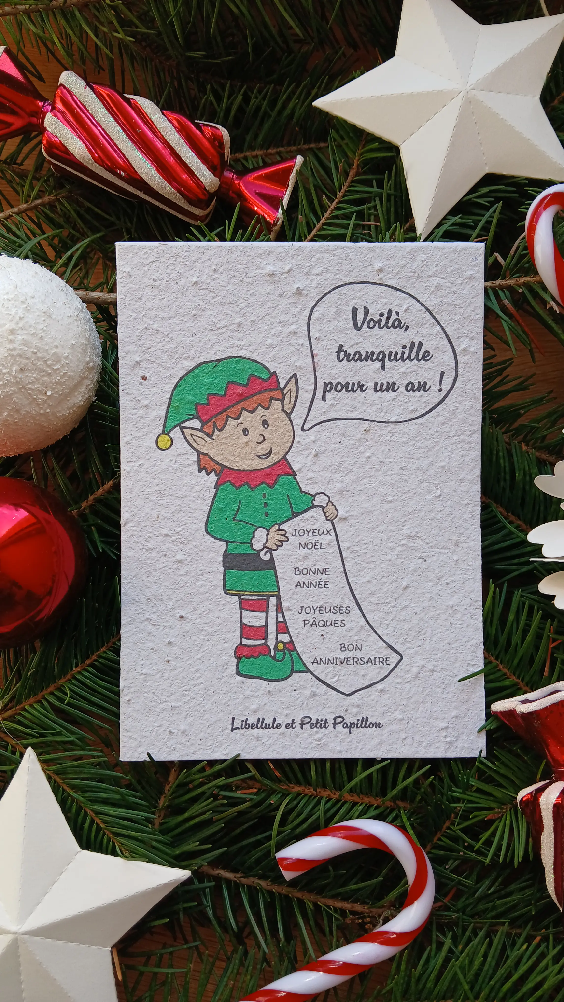 Plantable card made of seed paper – Organic and bee-friendly flowers – Elf