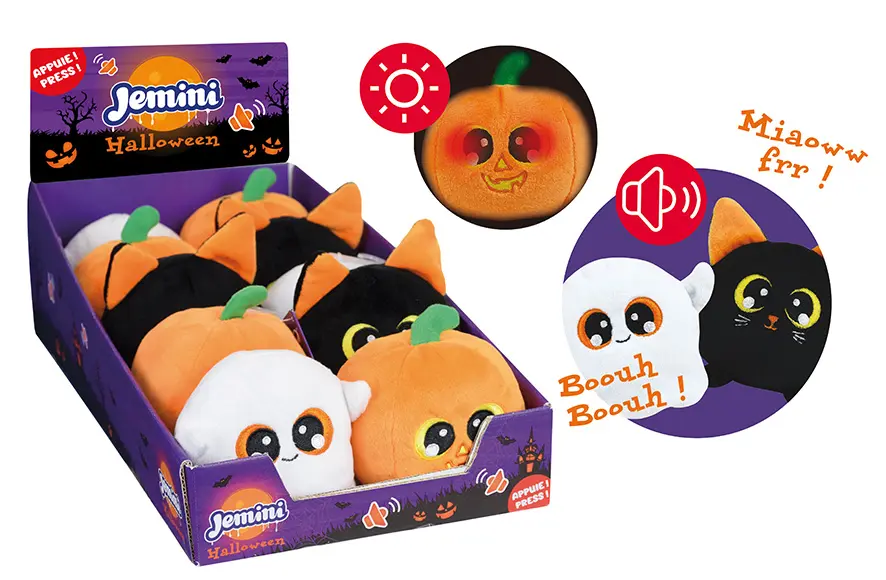 HALLOWEEN light and sound plush toys 9 cm