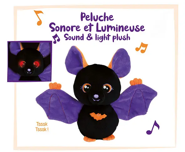 HALLOWEEN light and sound bat 18 cm