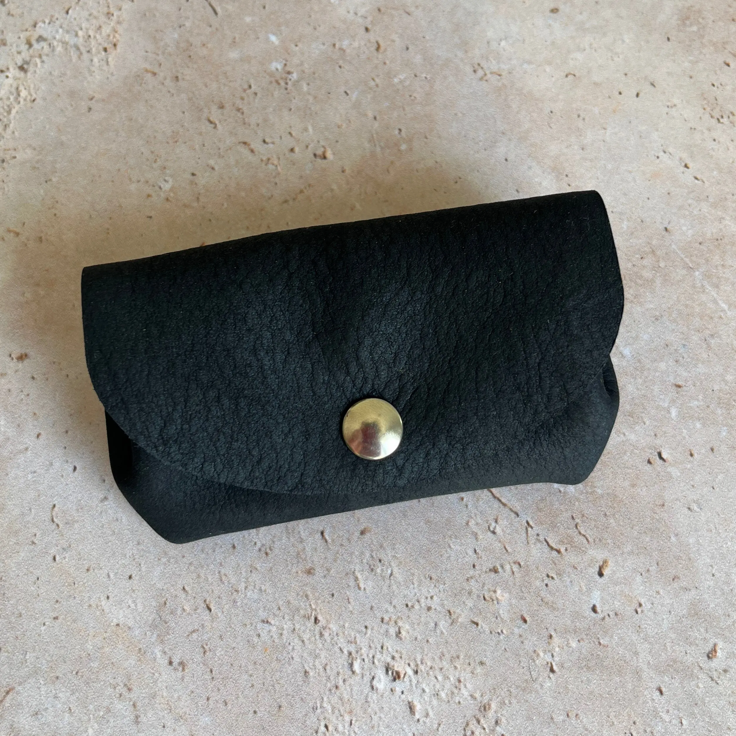 Porte-monnaie Ibéris | Taurillon nubuck noir