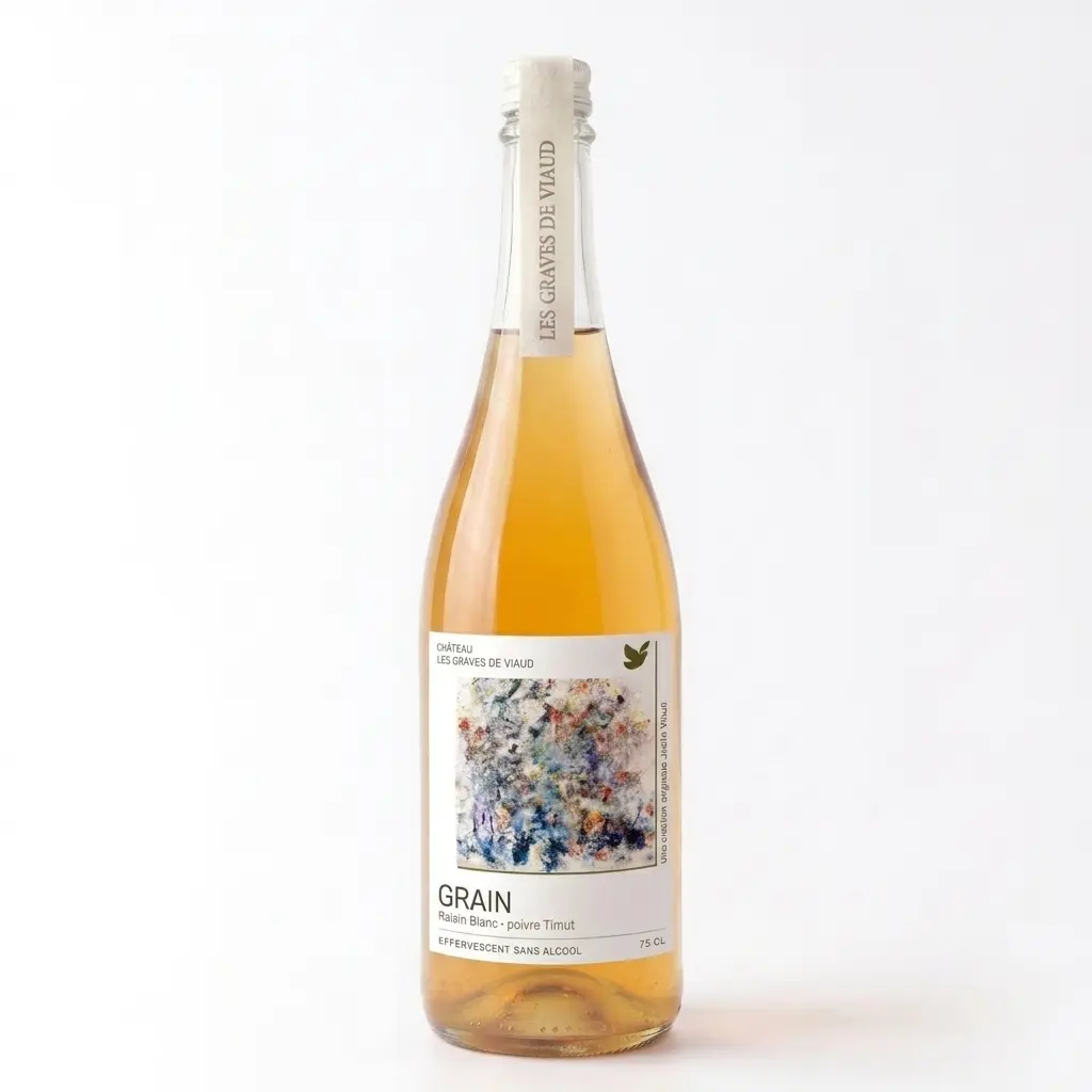Timut White Grape, Organic Sparkling Aperitif without Alcohol, White Grape and Timut Pepper