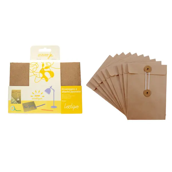ENVELOPPES À FERMETURES JAPONAISES EN PAPIER - 16,2 X 11,4 CM