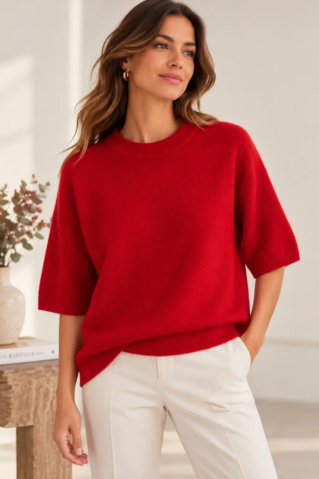 LANA 501 PULL MAILLE MANCHES COURTES