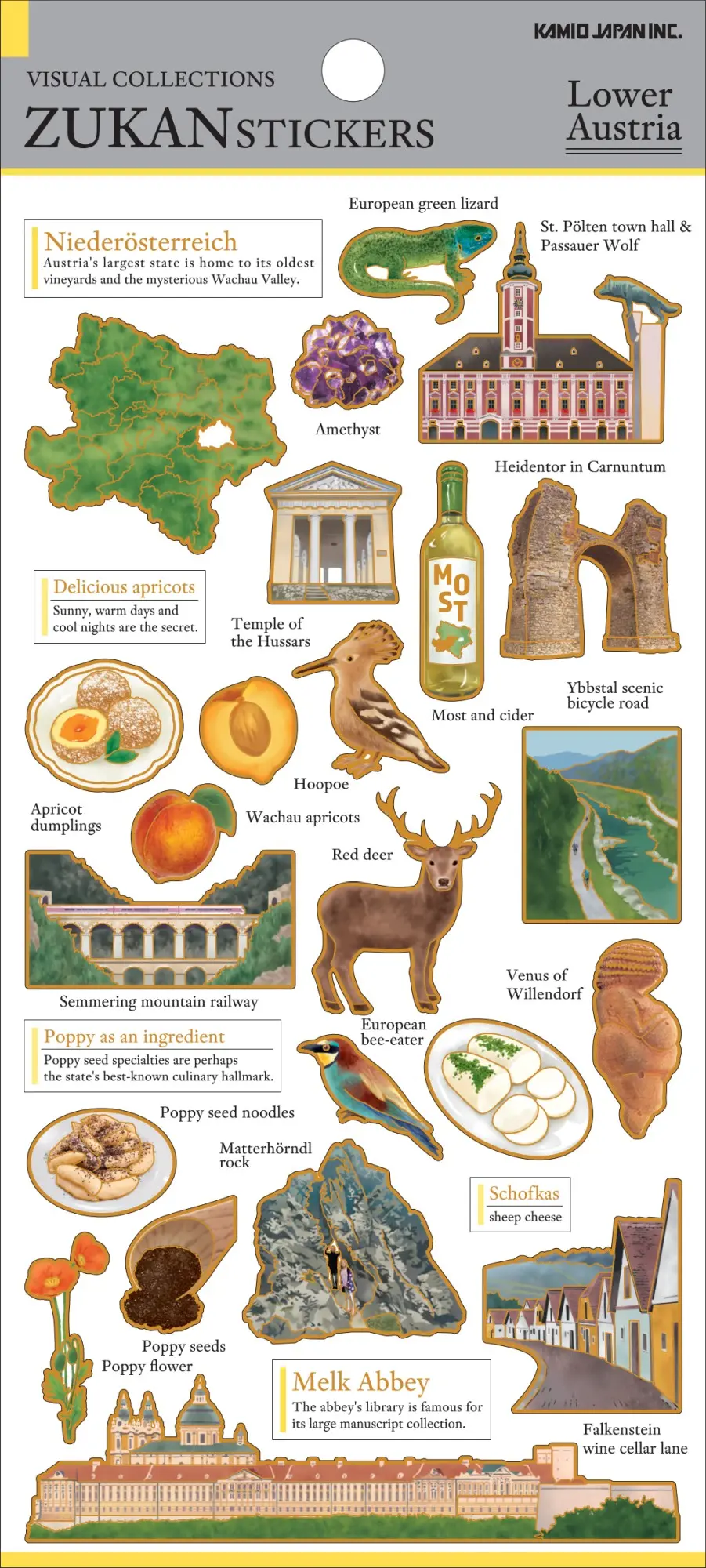 Visual Collections Zukan Stickers Lower Austria
