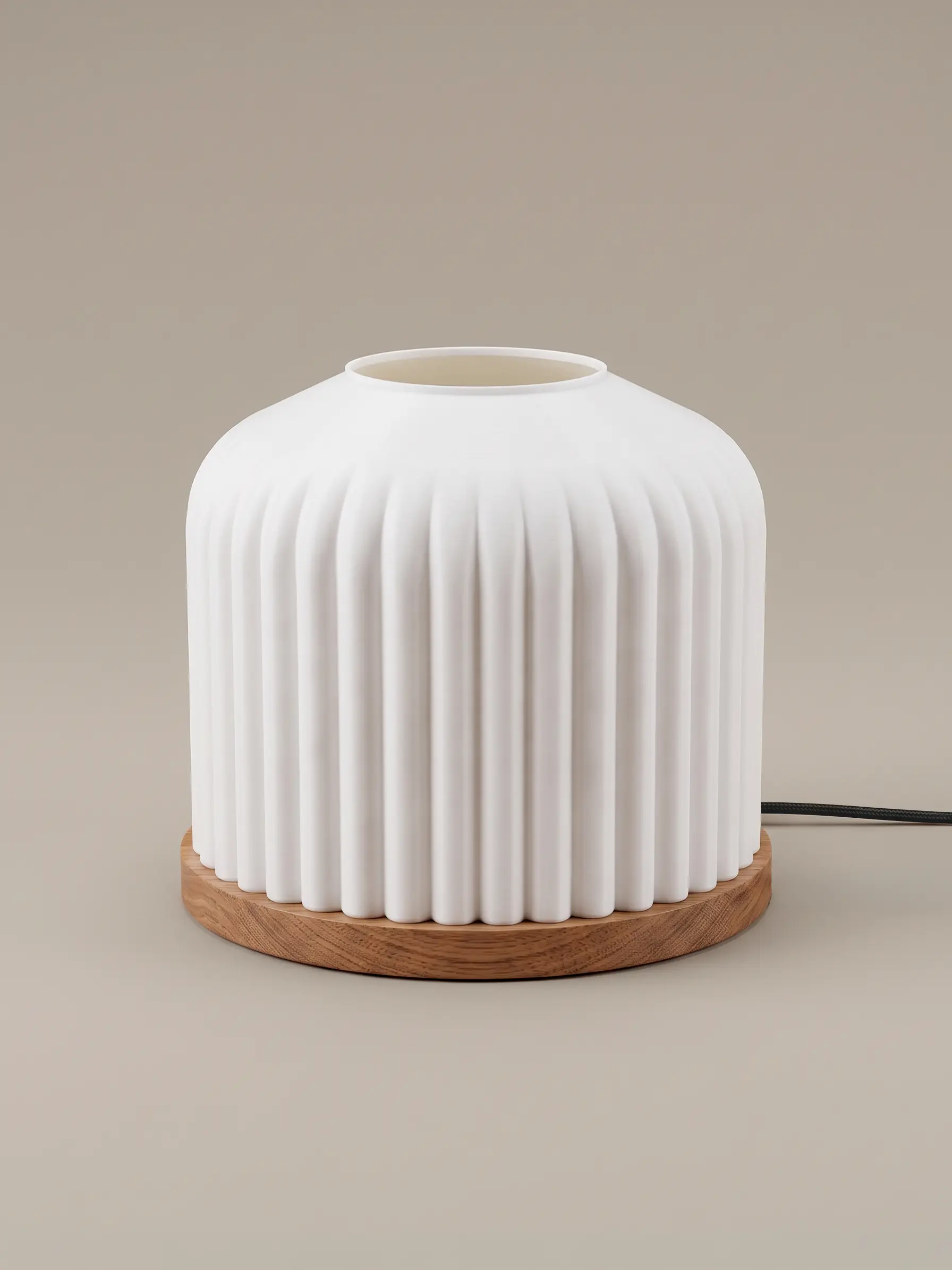 Corolle - Lampe aus massiver Eiche, 3D-gedruckter Lampenschirm (Vorbestellung/Versand am 18.10.2026)