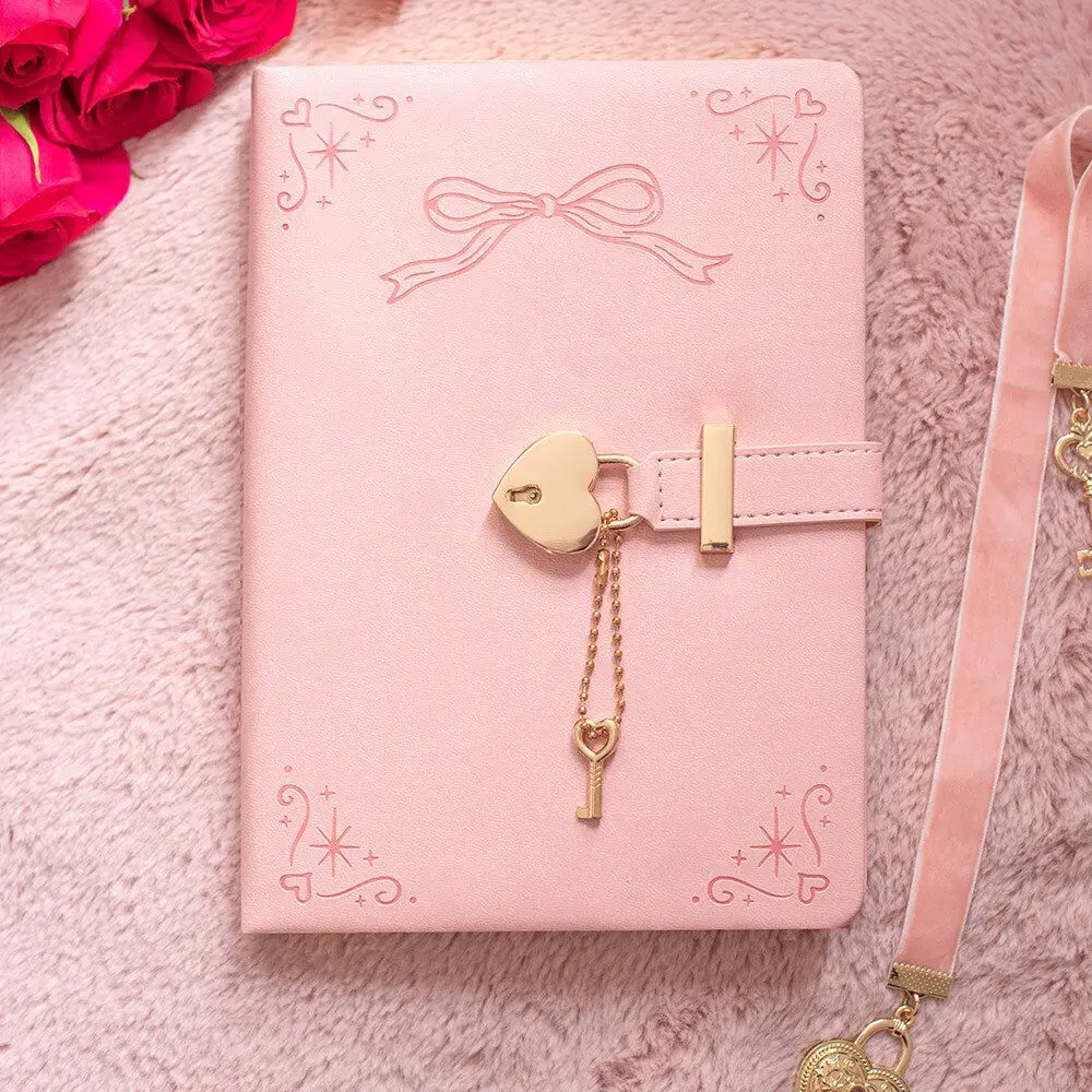 Pink Faux Leather A5 Diary with Lock