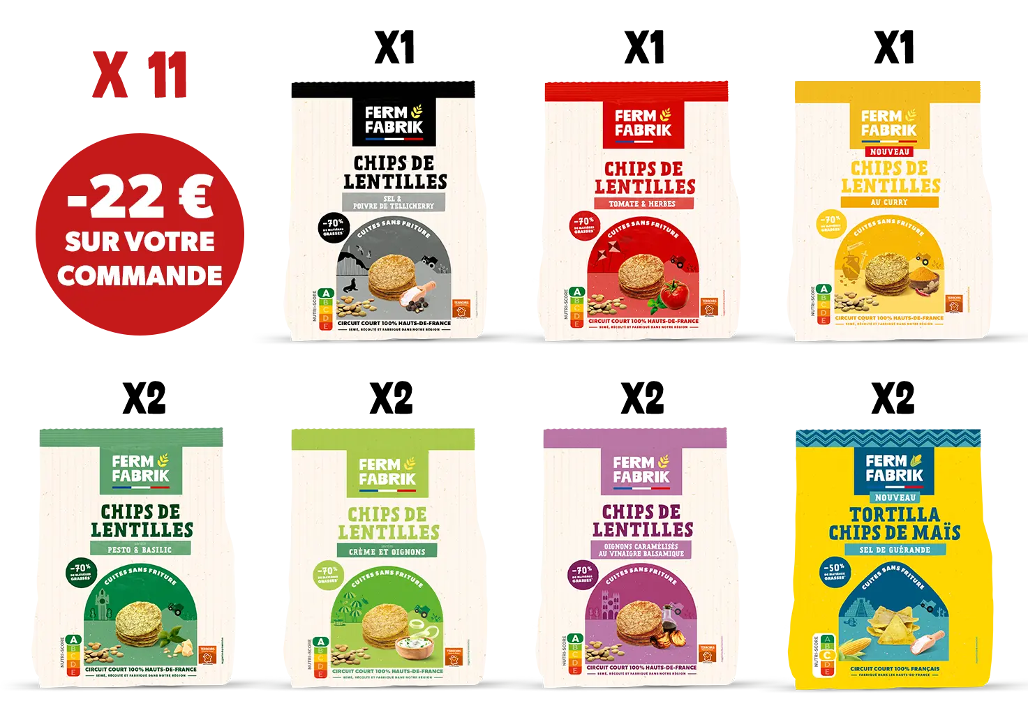 Artisanal Lentil or Corn Chips - Best Seller Pack