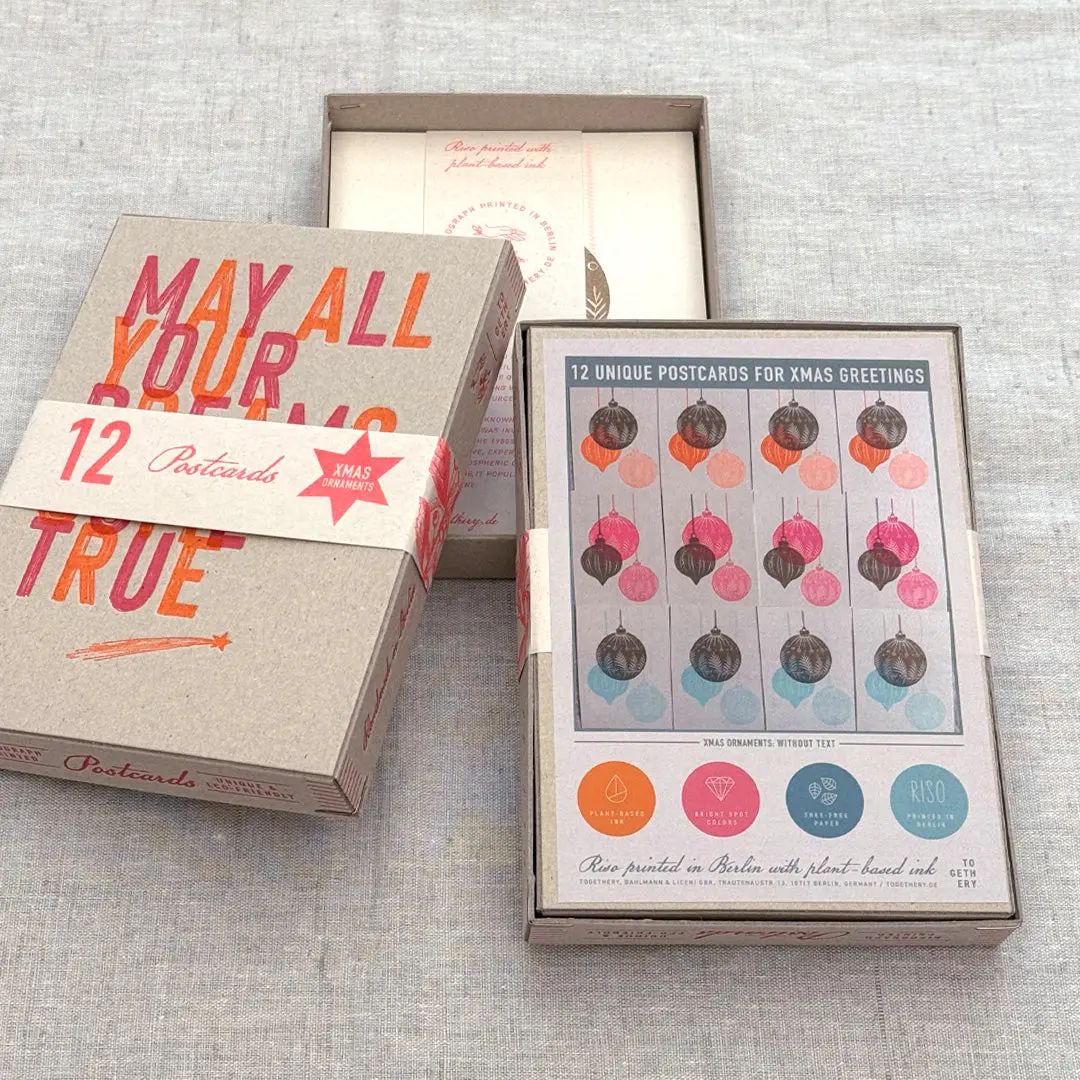Postkartenbox mit 12 Karten / XMAS-EDITION / Ornaments