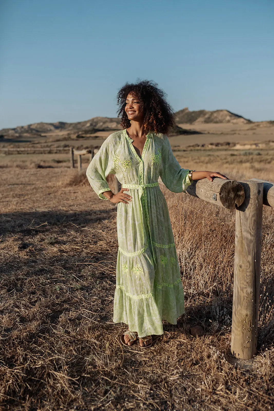SAHARA LEMON LONG DRESS