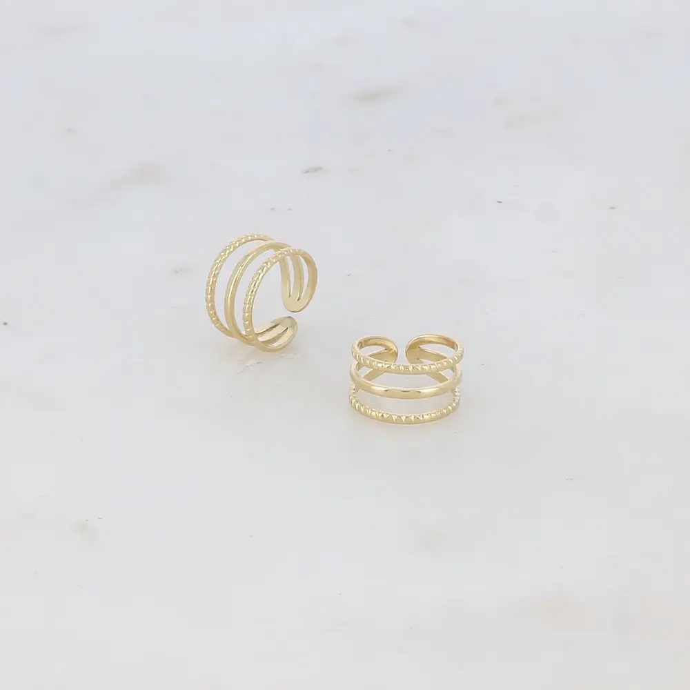 Lot de 2 Ear Cuffs triple rangs