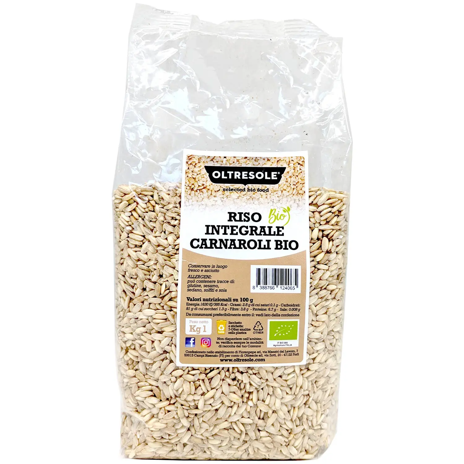 RISO CARNAROLI INTEGRALE BIO 1 Kg
