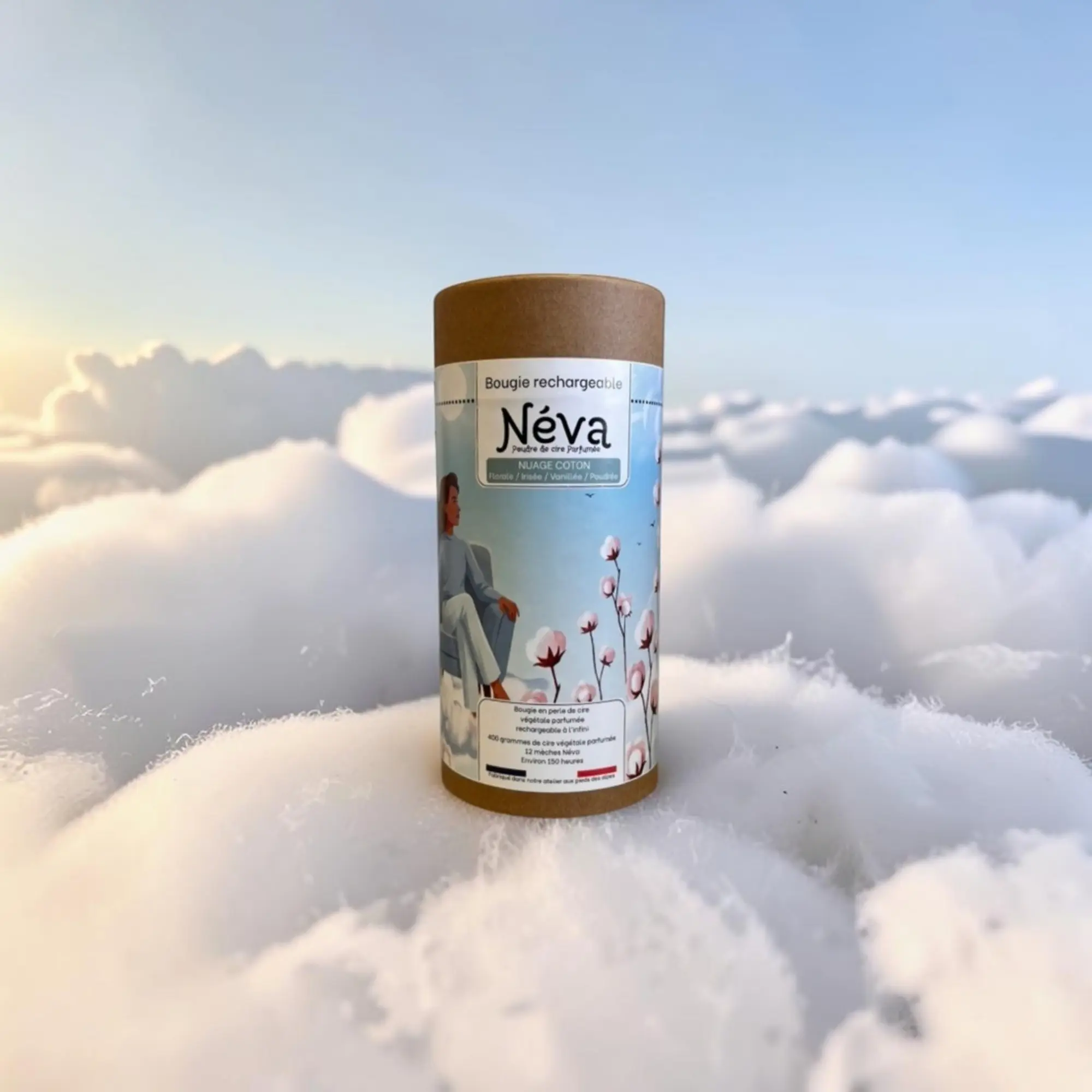 COTTON CLOUD – NEVA Duftwachspulverkerze & unendlich nachfüllbar