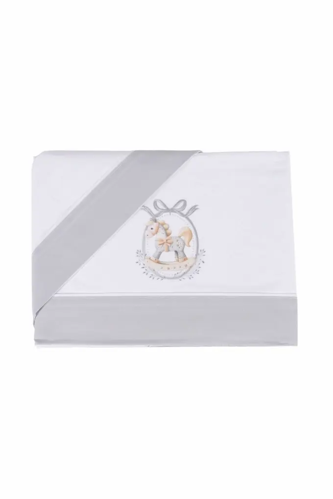 Cot Bed Sheet Set, 100% Cotton, Rocking Horse