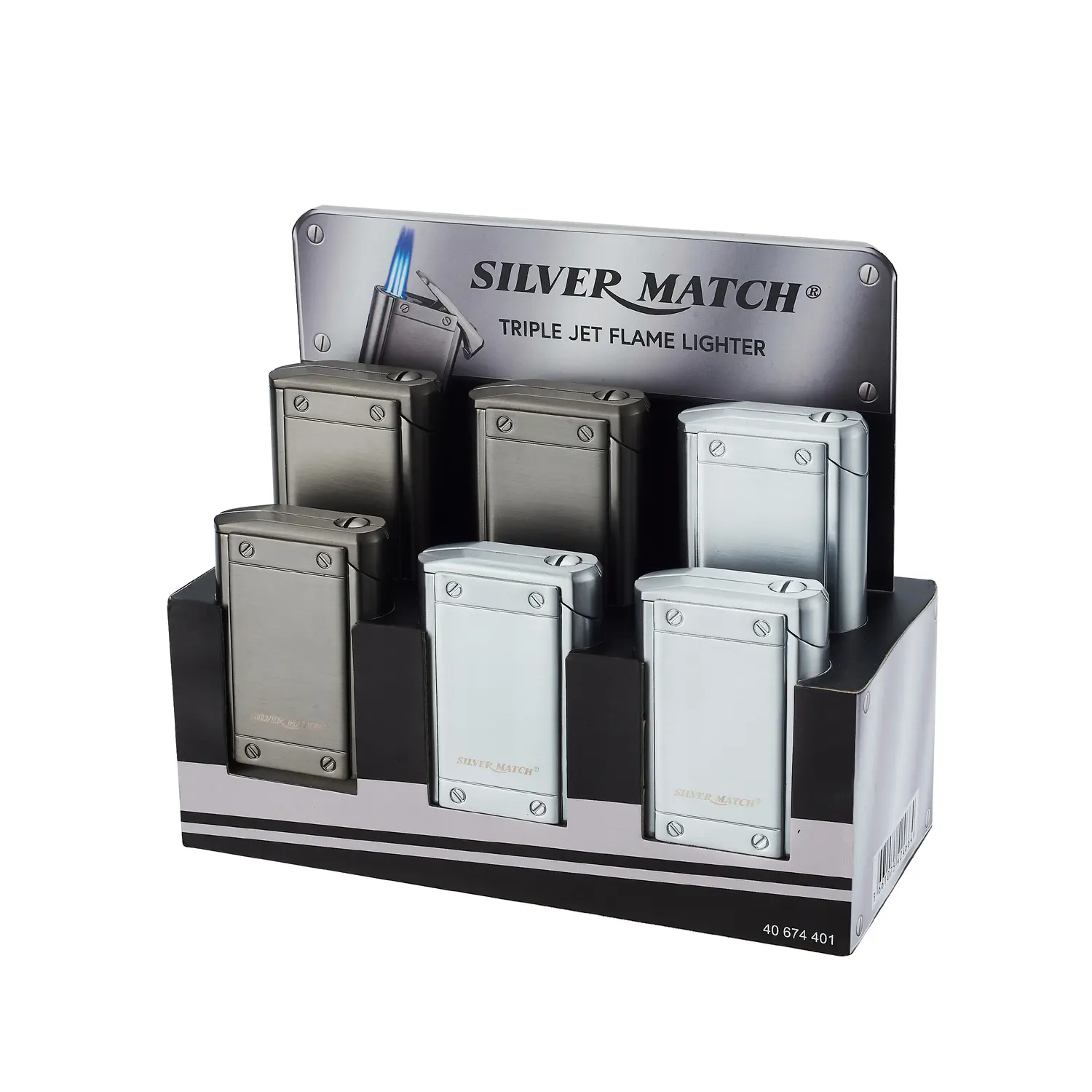 Bogota Jet Flame Lighter - Silver Match
