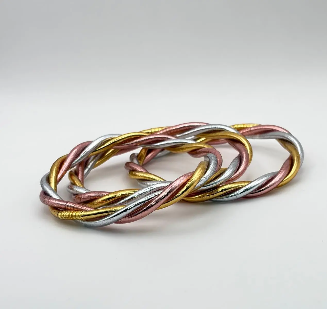 TWIST FINE BUDDHIST BANGLE 3 LIGHT COLORS