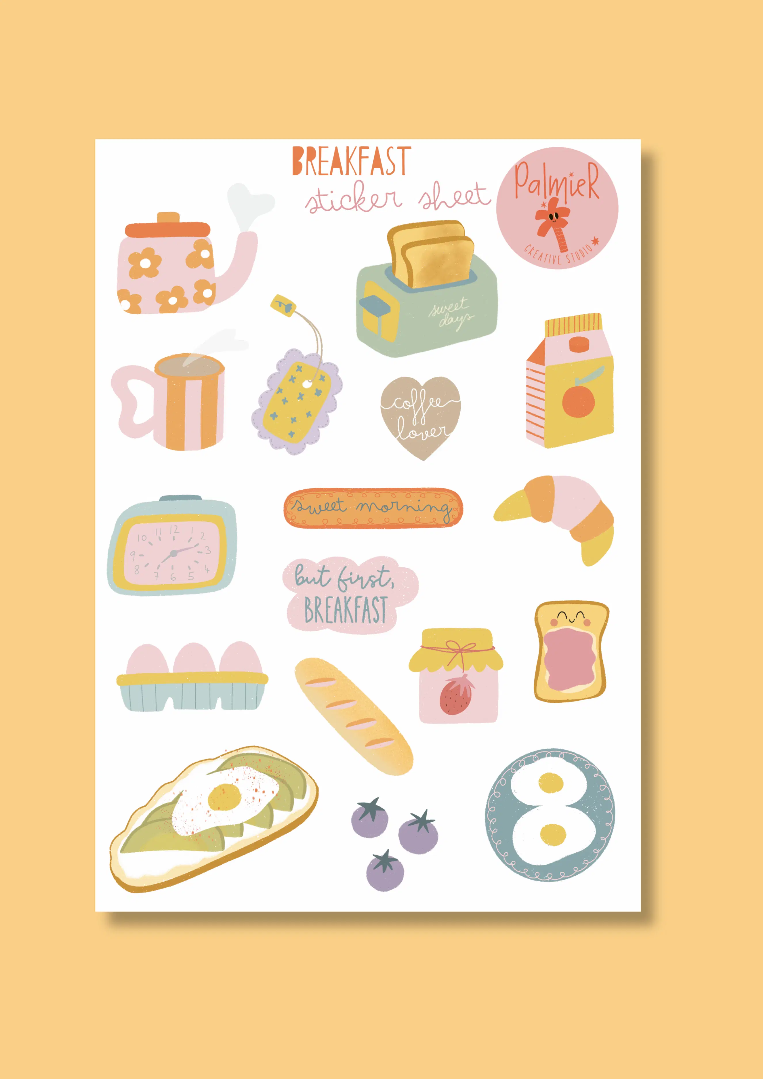 BREAKFAST sticker sheet