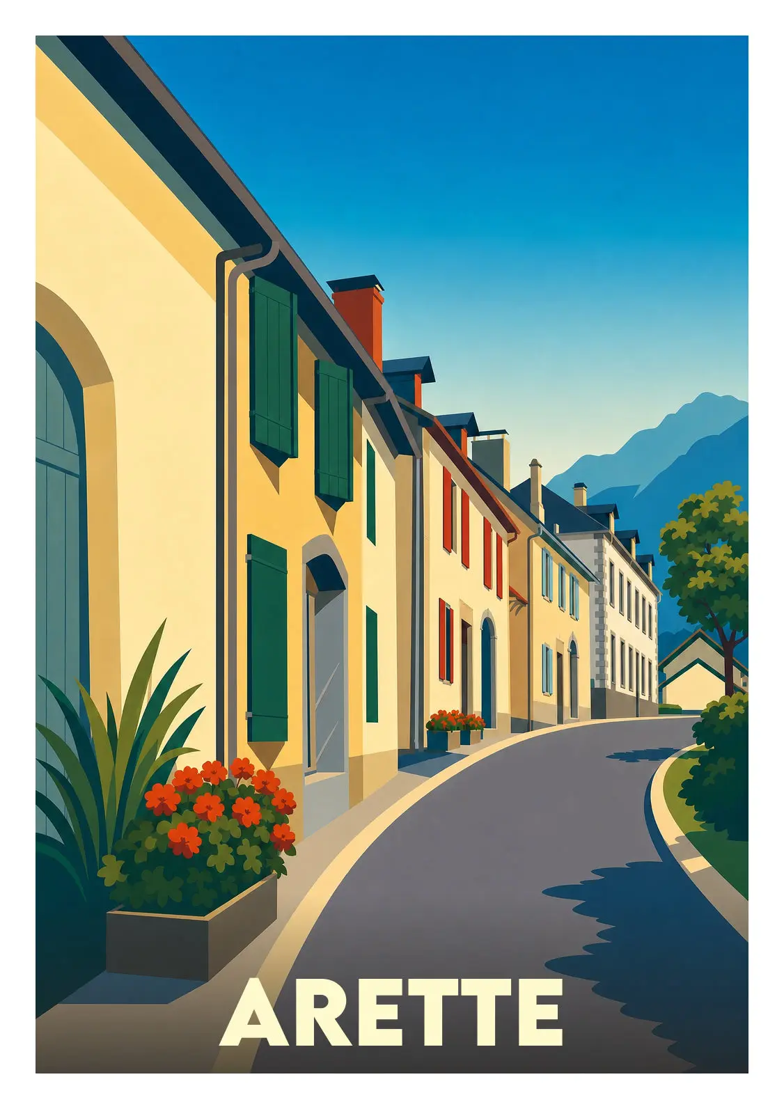 Affiche illustrée - Arette