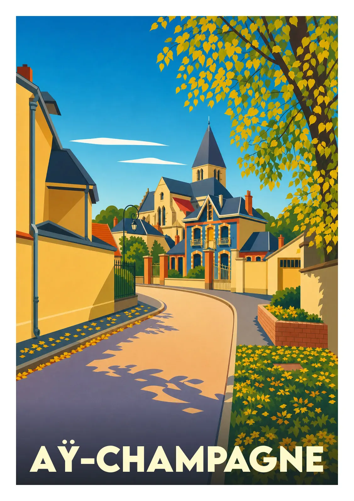 Affiche illustrée - Aÿ-Champagne