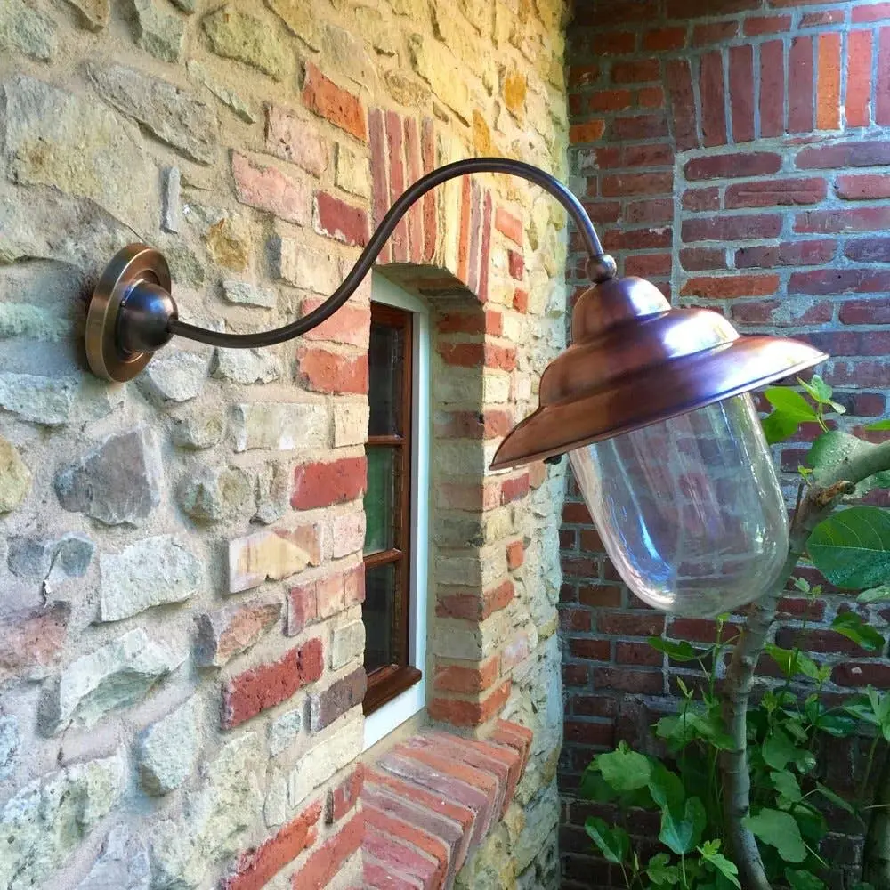 Wandlampe Mit Großem Schirm, Retro Lampe Mit Kupfer+Messing,