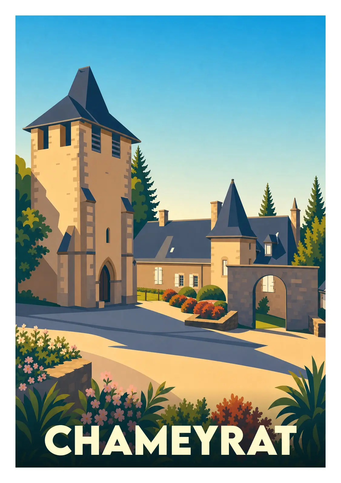 Affiche illustrée - Chameyrat