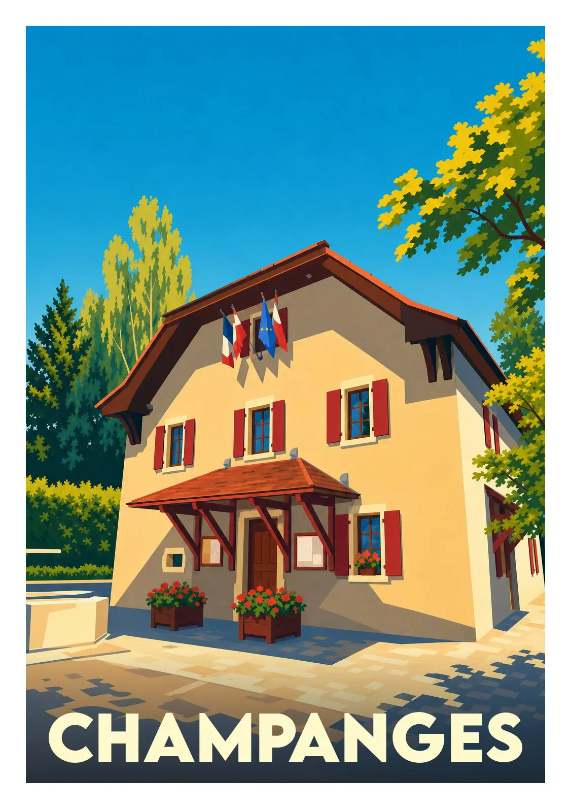 Affiche illustrée - Champanges