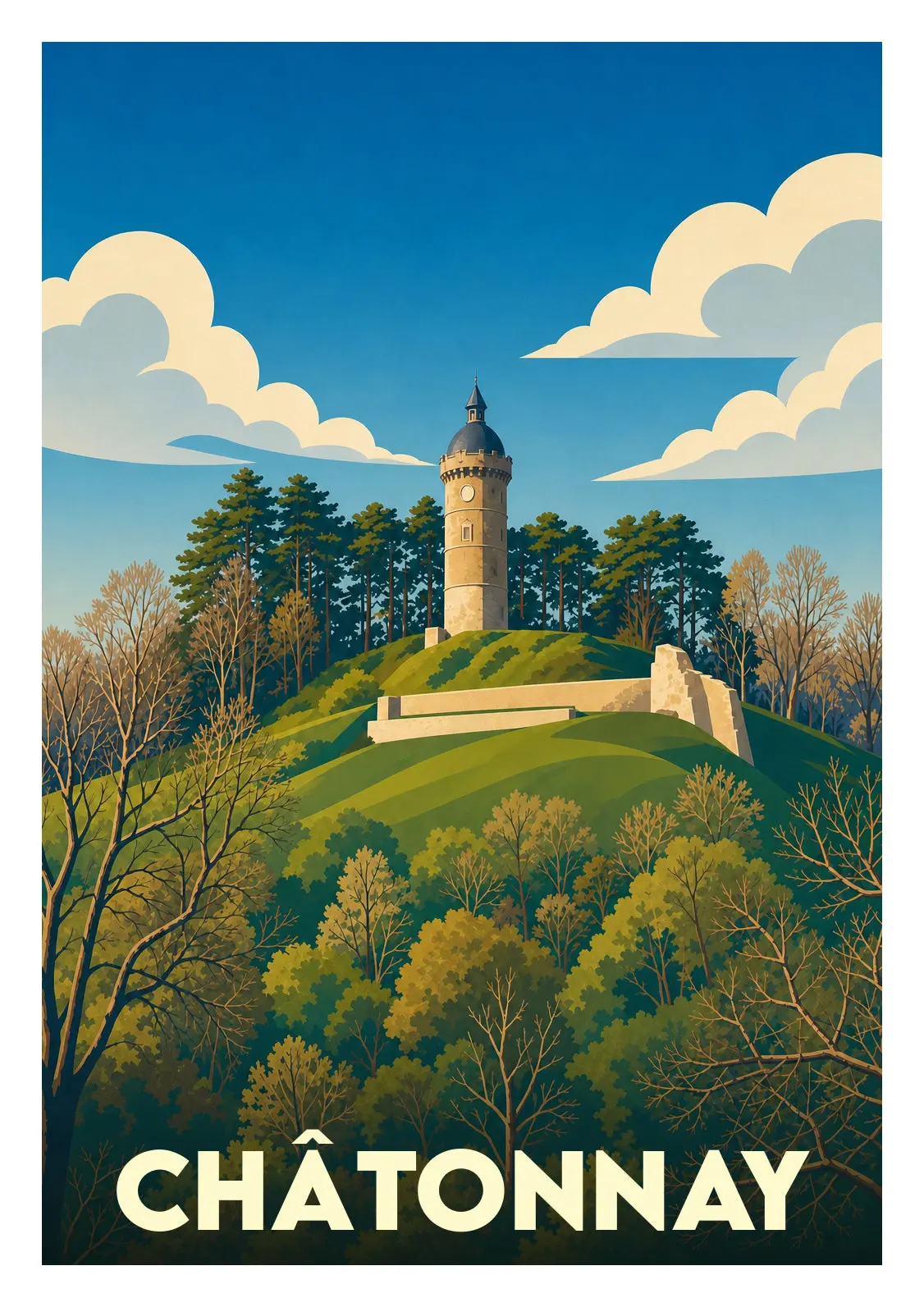 Affiche illustrée - Châtonnay