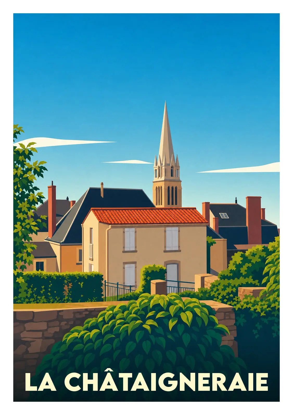 Affiche illustrée - La Châtaigneraie