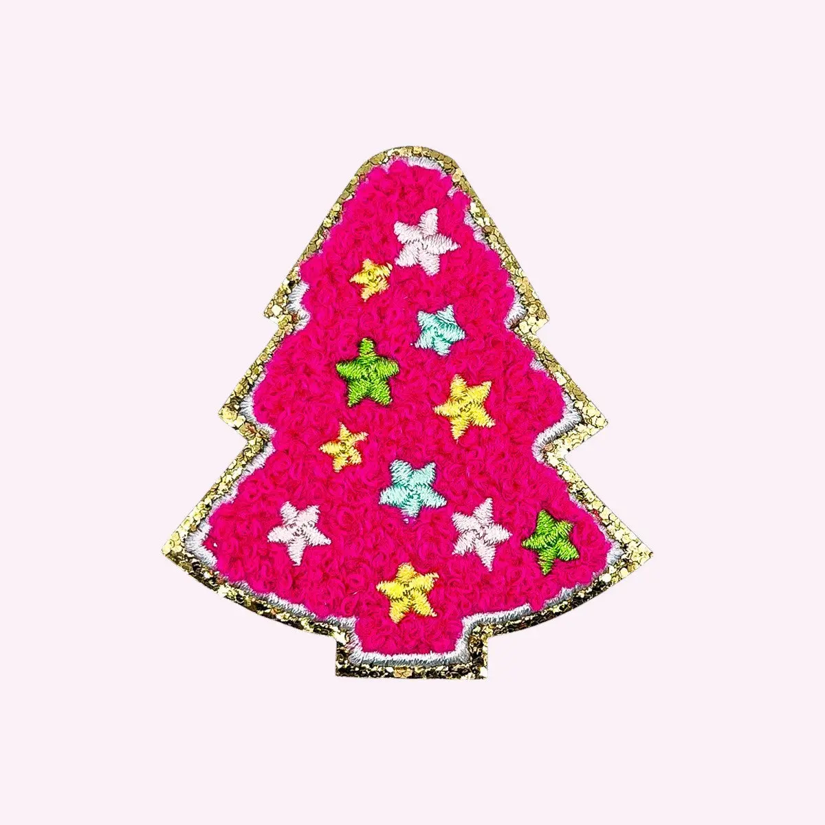 Glitzer Sticker Weihnachtsbaum Hot Pink