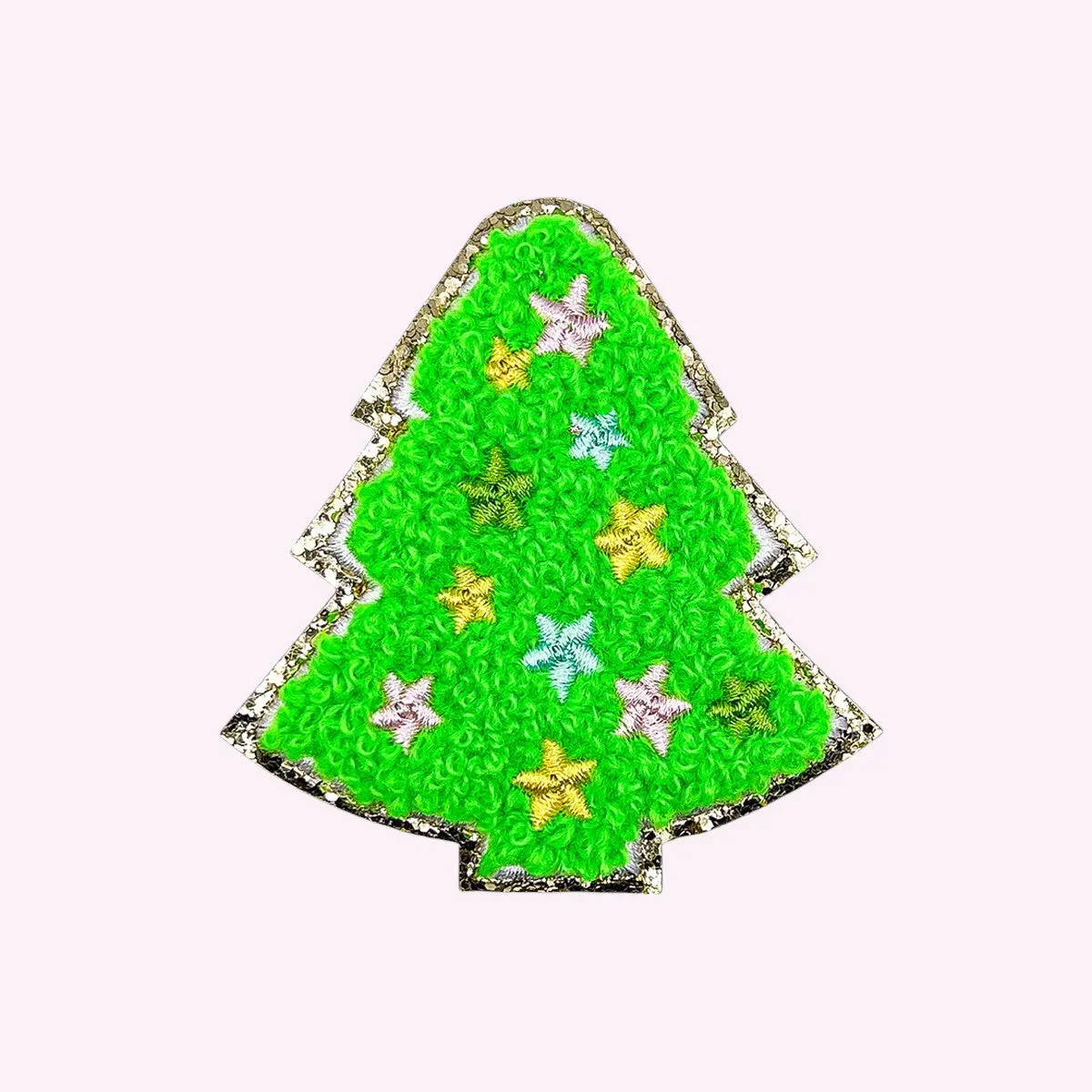 Glitzer Sticker Weihnachtsbaum Neon Grün