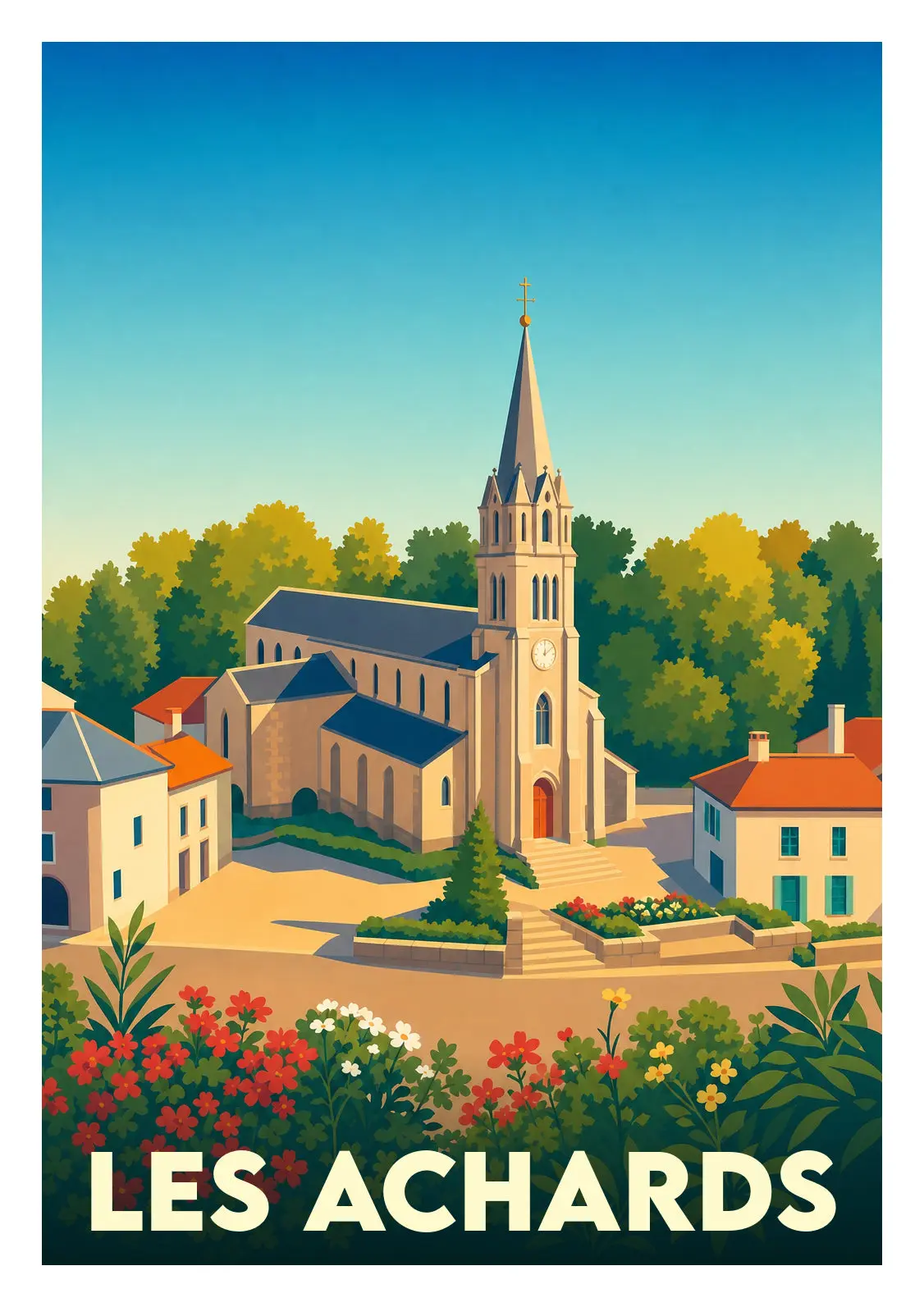 Affiche illustrée - Les Achards
